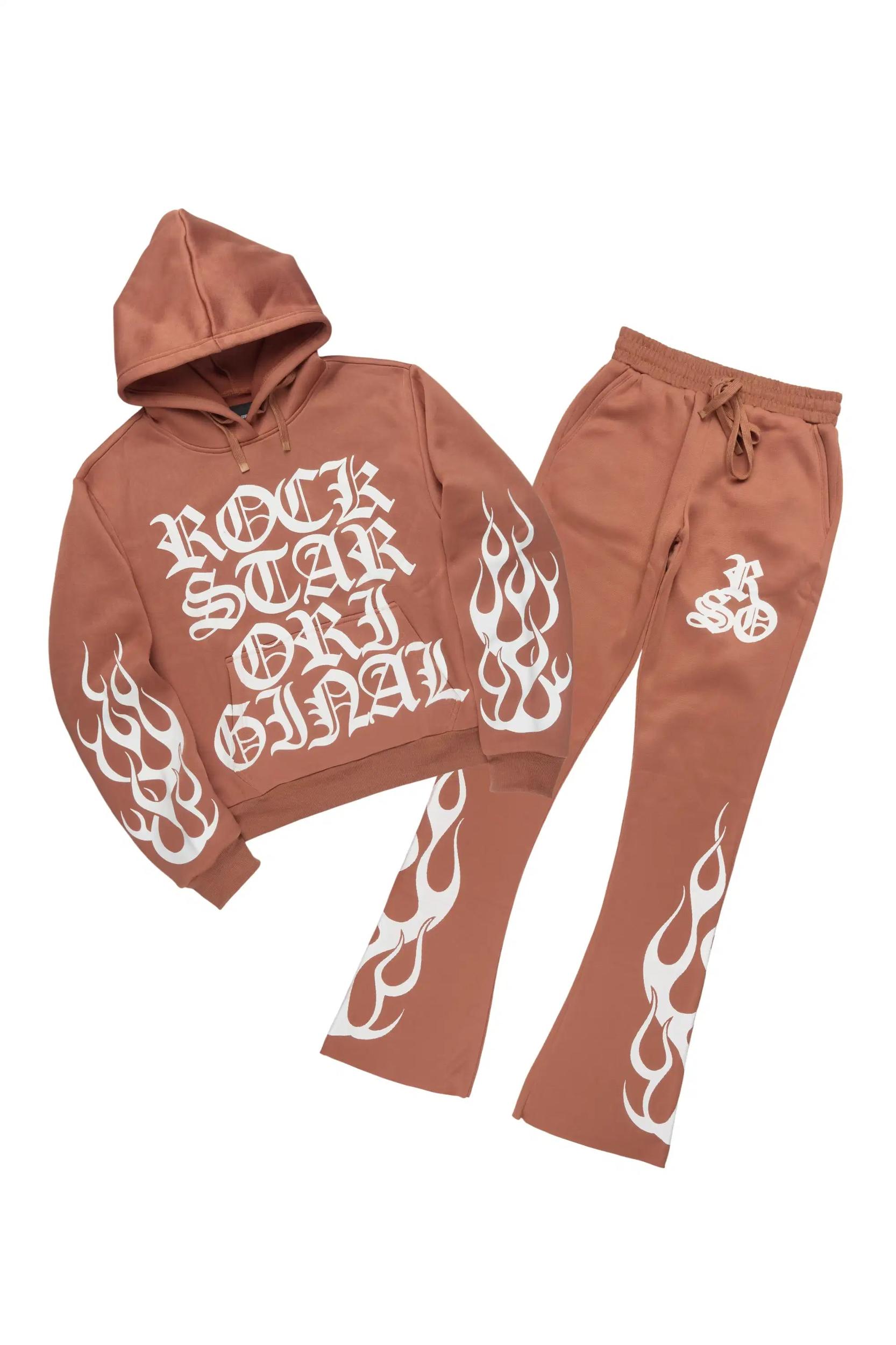 Anisha Mocha Stacked Track Set Female Product Image