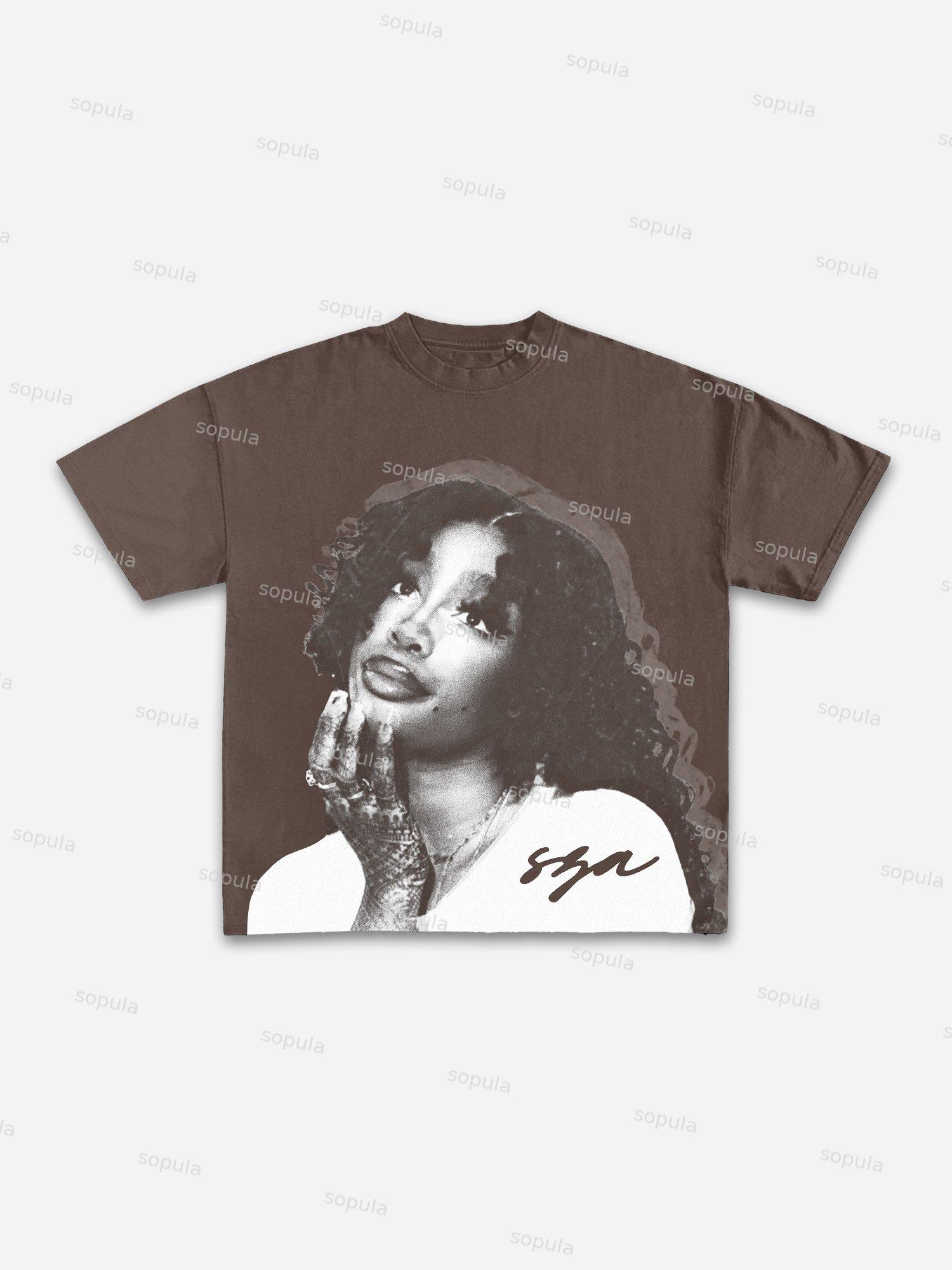 Vintage Sza Graphic Cotton T-shirt Product Image