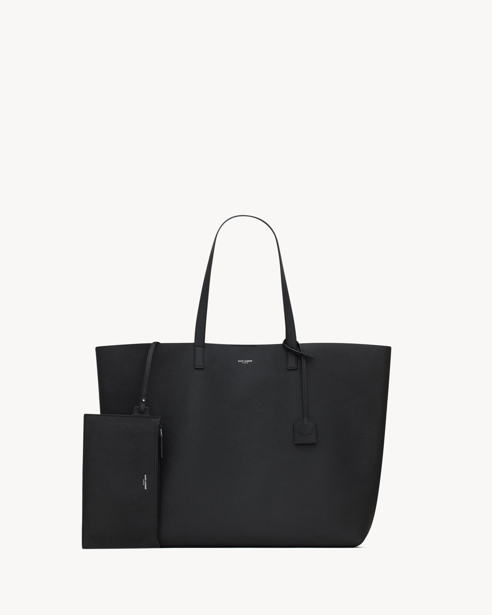 Bold East/West shopping bag in grained leather Product Image