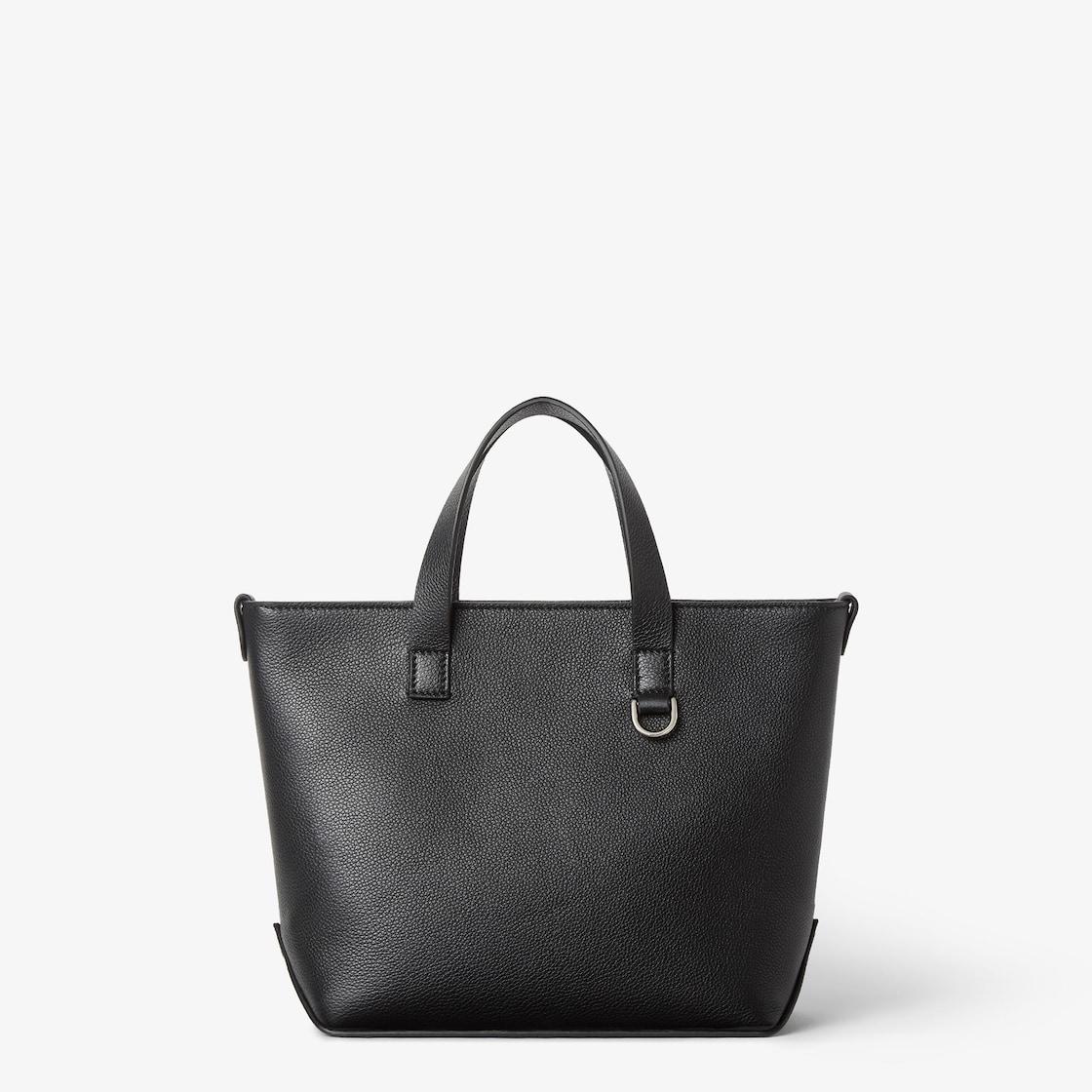 Small FF Squared shopping bagBlack leather bag Product Image
