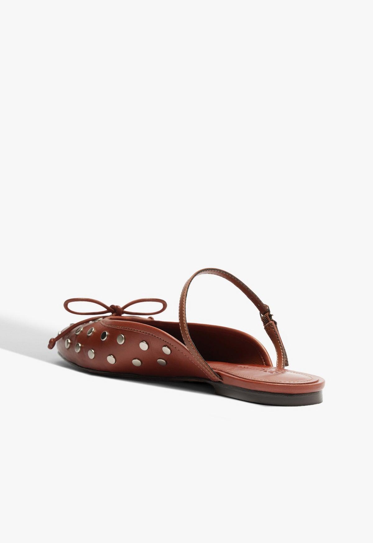 Arissa Mule Studs Leather Flat Product Image