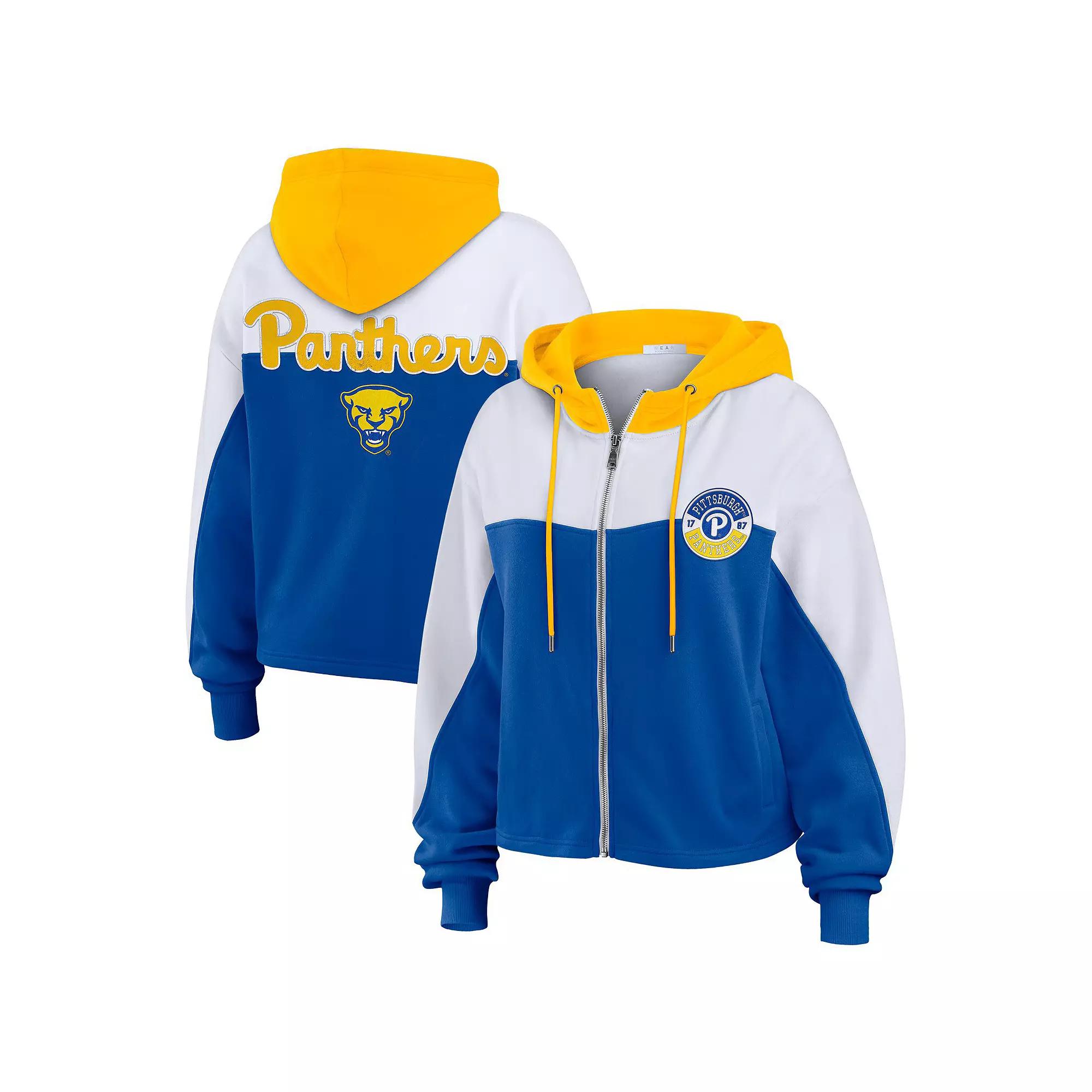 Women's WEAR by Erin Andrews Royal Pitt Panthers Color-Block Full-Zip Hoodie, Size: XXL, Blue Product Image