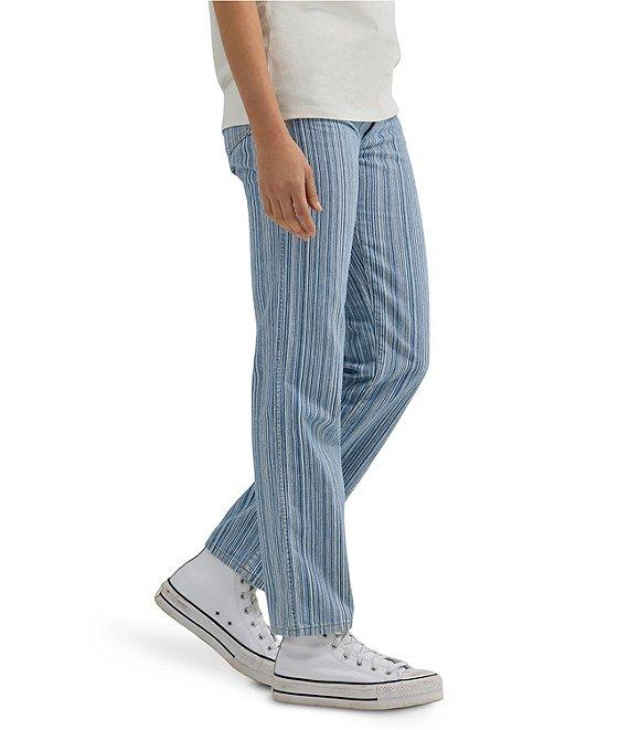 Wrangler Sunset Denim Pinstripe Mid Rise Straight Leg Jeans Product Image