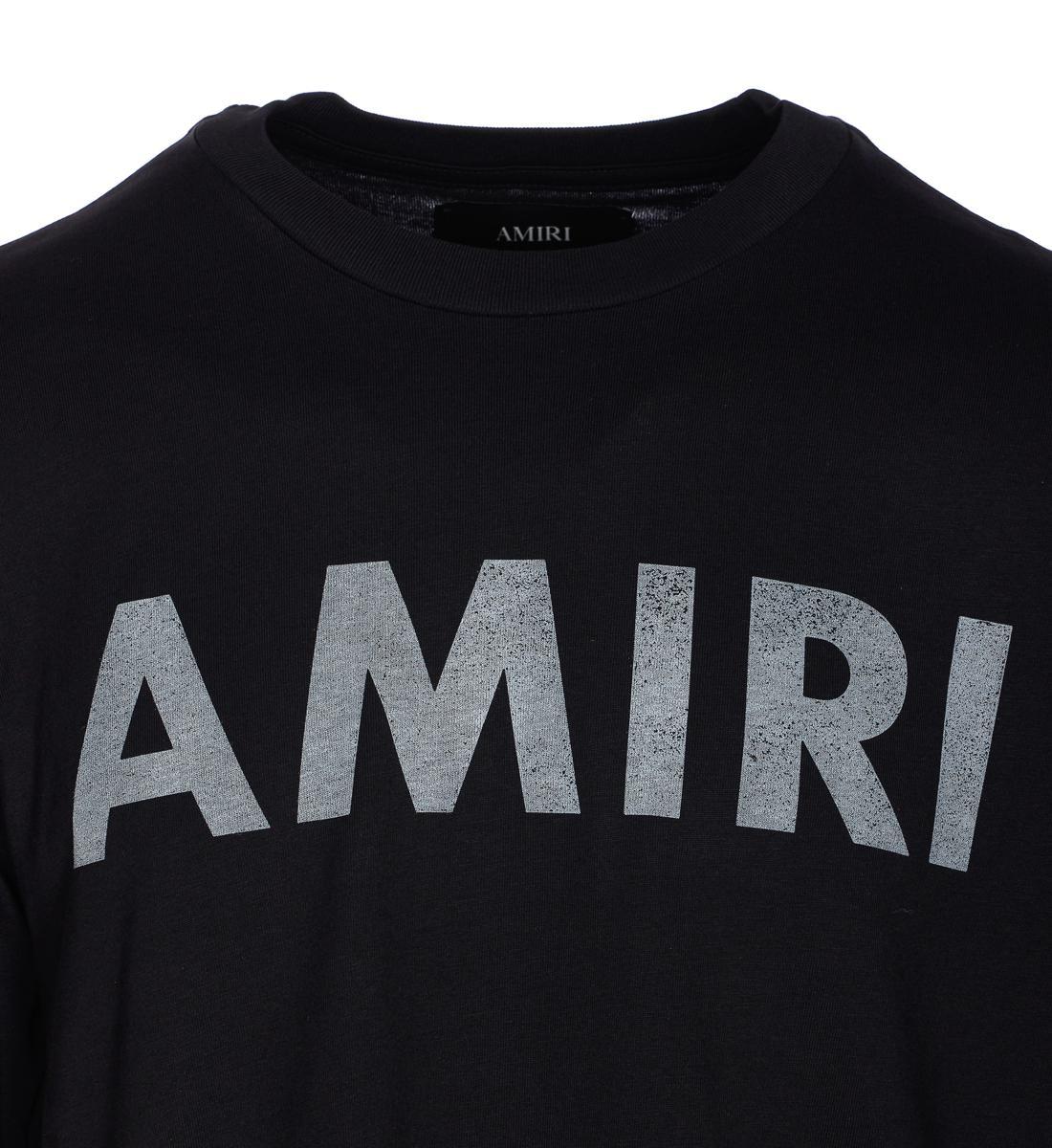 AMIRI Black Cotton T-shirt With Bold Logo Statement Product Image