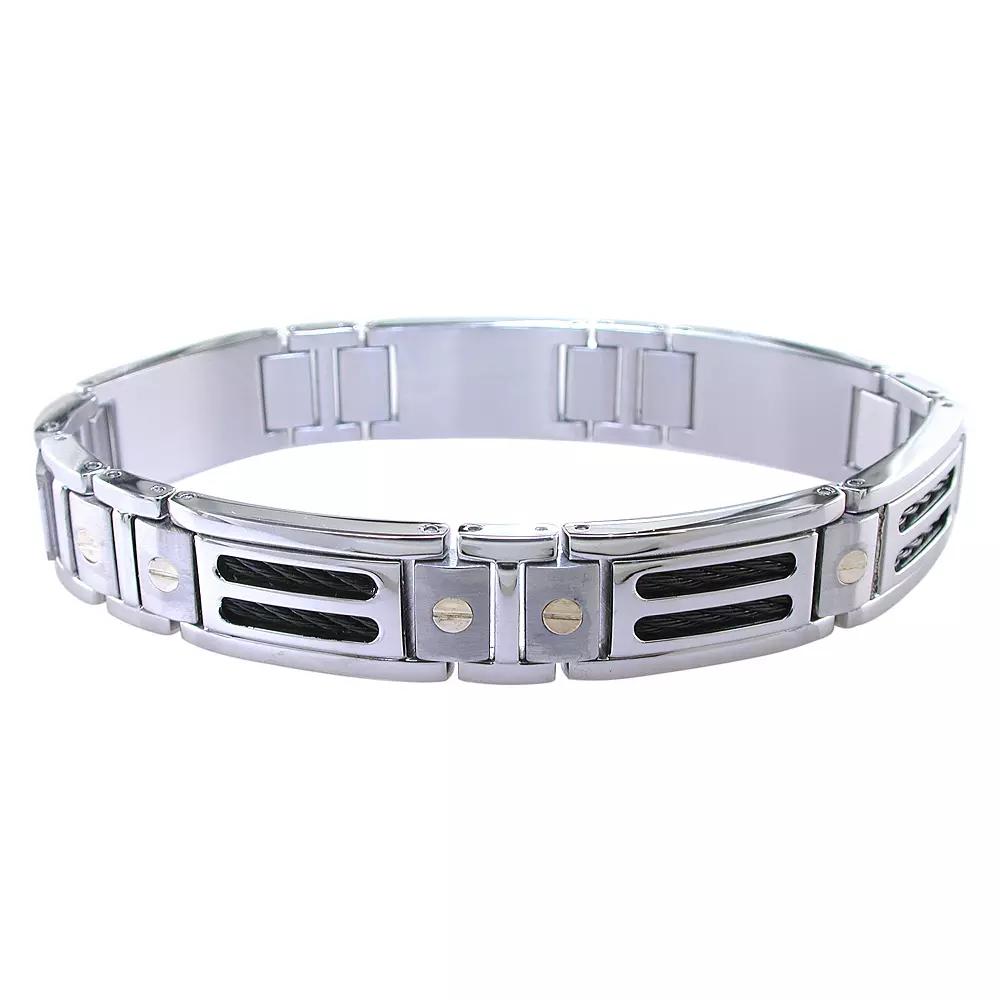 LYNX Stainless Steel & 10k Gold Bracelet, Men's, Silver Product Image