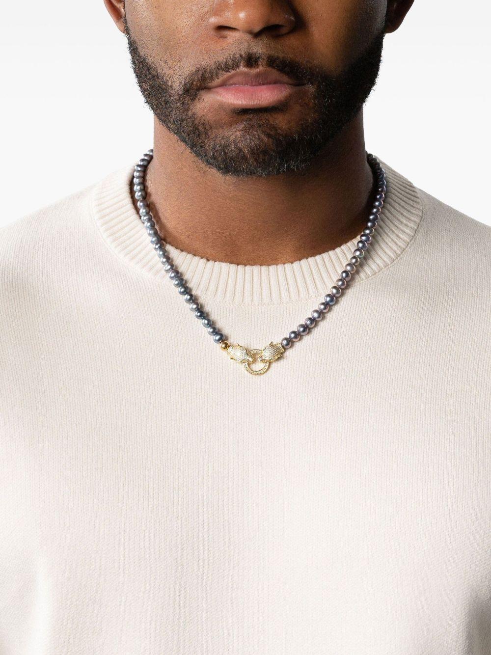 Double Panther Head pearl chocker Product Image