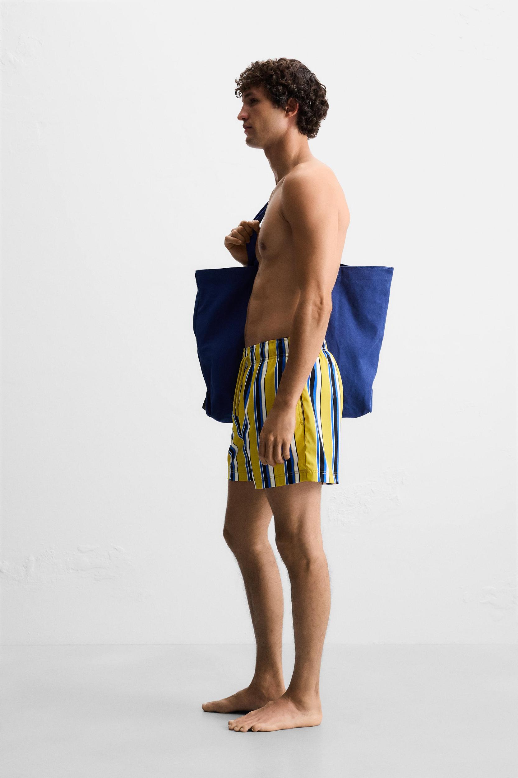 STRIPED MID-LENGTH SWIMSUIT Product Image