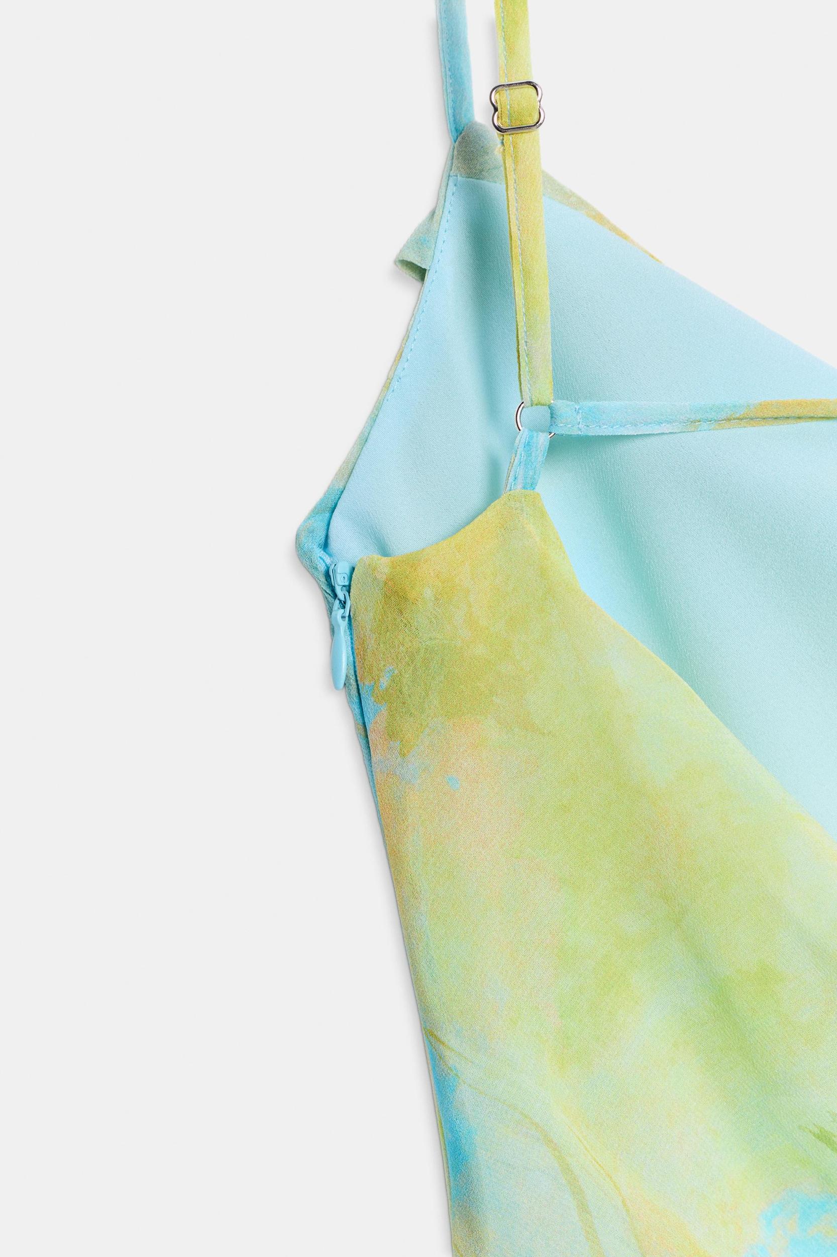 PRINTED DRAPED MIDI DRESS Product Image