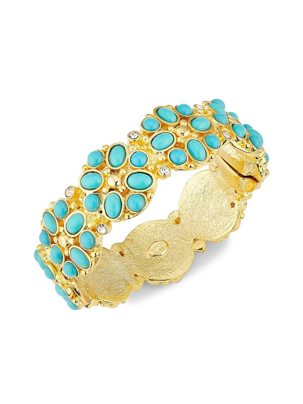 Womens Goldtone & Multi-Stone Flower Bracelet Product Image