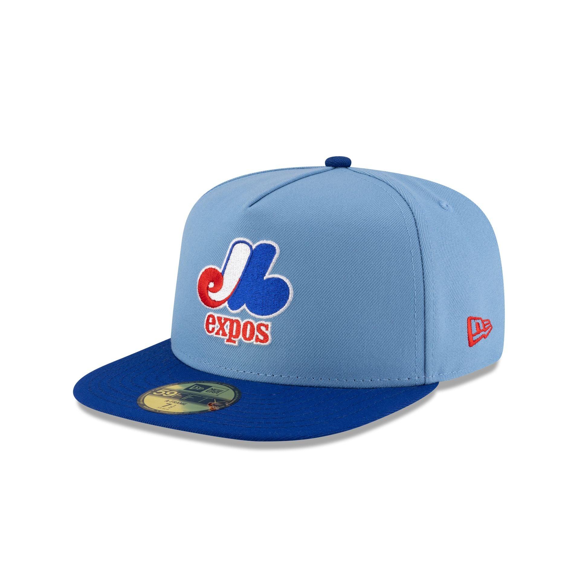 Just Caps Sky Blue Montreal Expos 59FIFTY A-Frame Fitted Hat Male Product Image