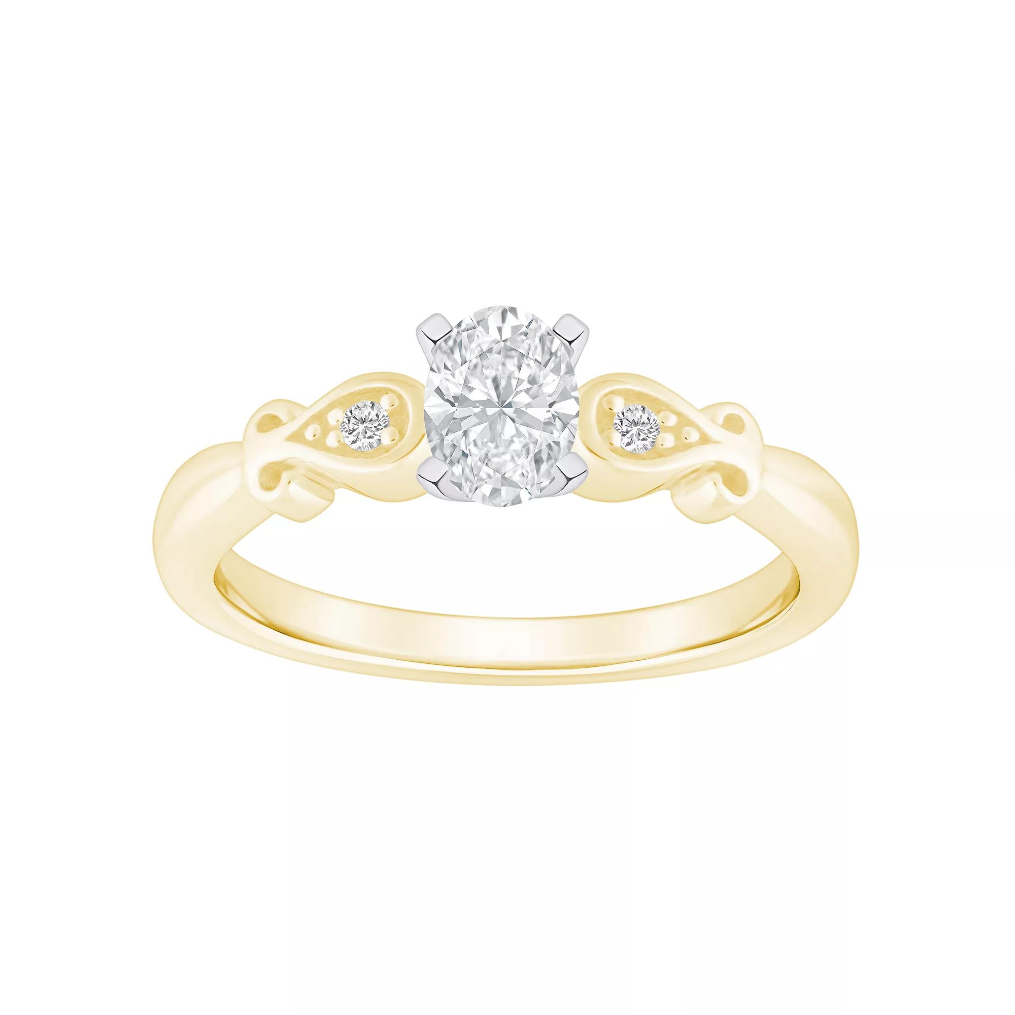 Alyson Layne 14k Gold 1/2 Carat T.W. Diamond Oval Cut Engagement Ring, Womens White Gold Product Image