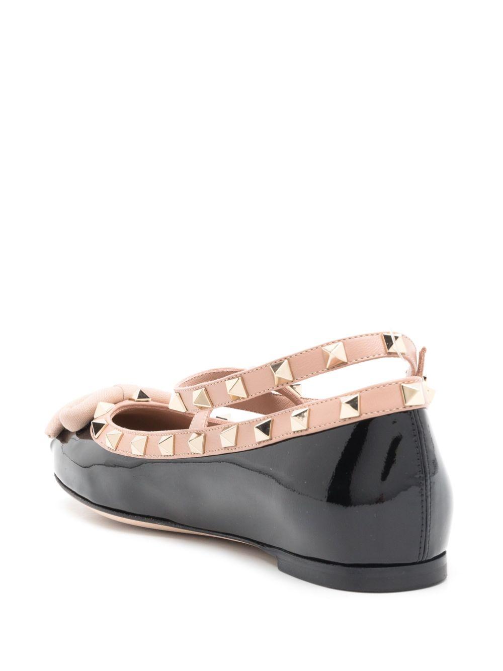 Rockstud bow-detailing ballerina shoes  Product Image