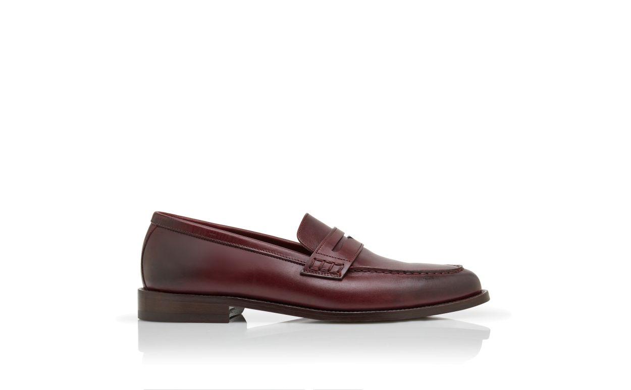 PERRY Brown Calf Leather Penny Loafers  Product Image