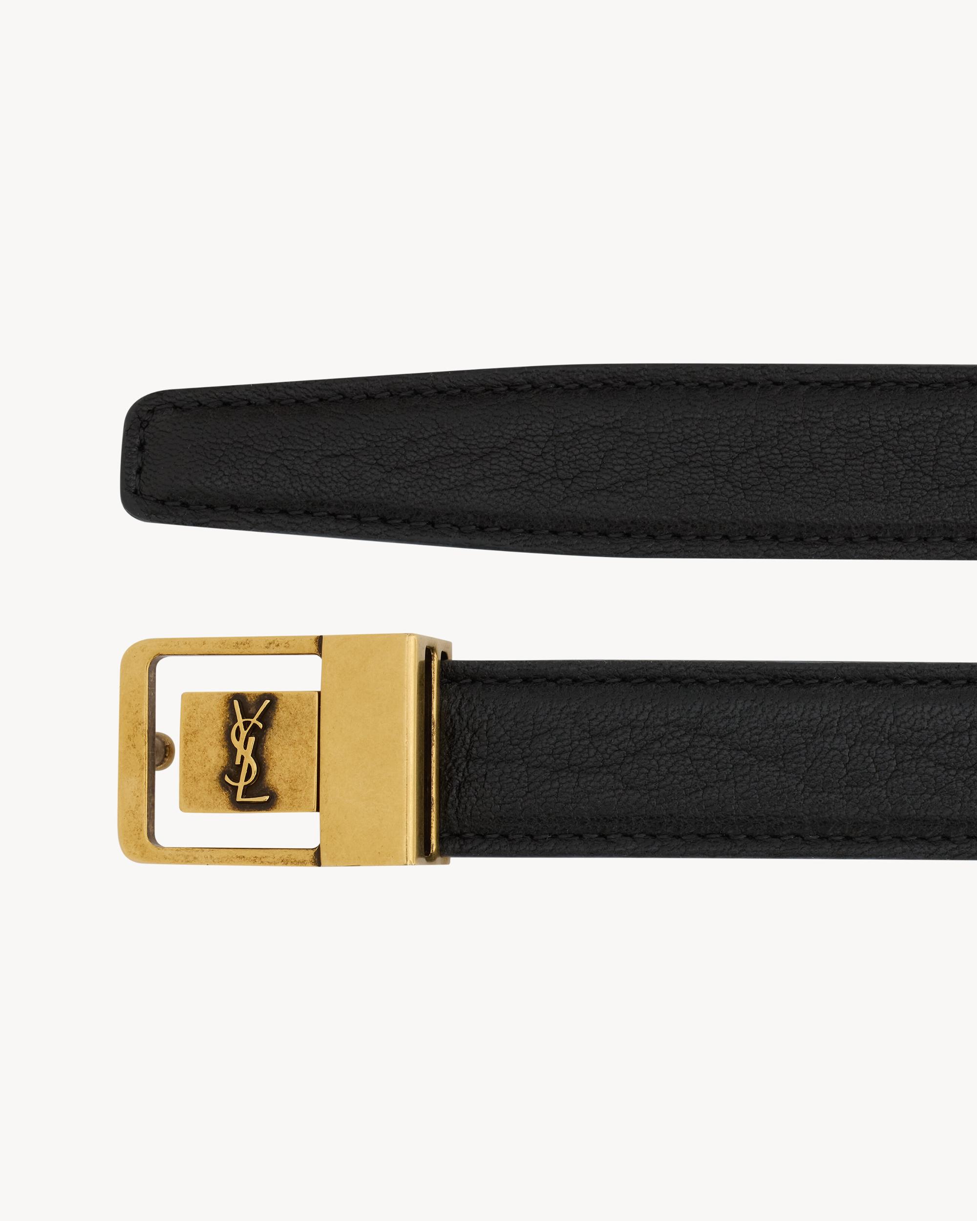 LA 66 buckle thin belt in grained lambskin Product Image