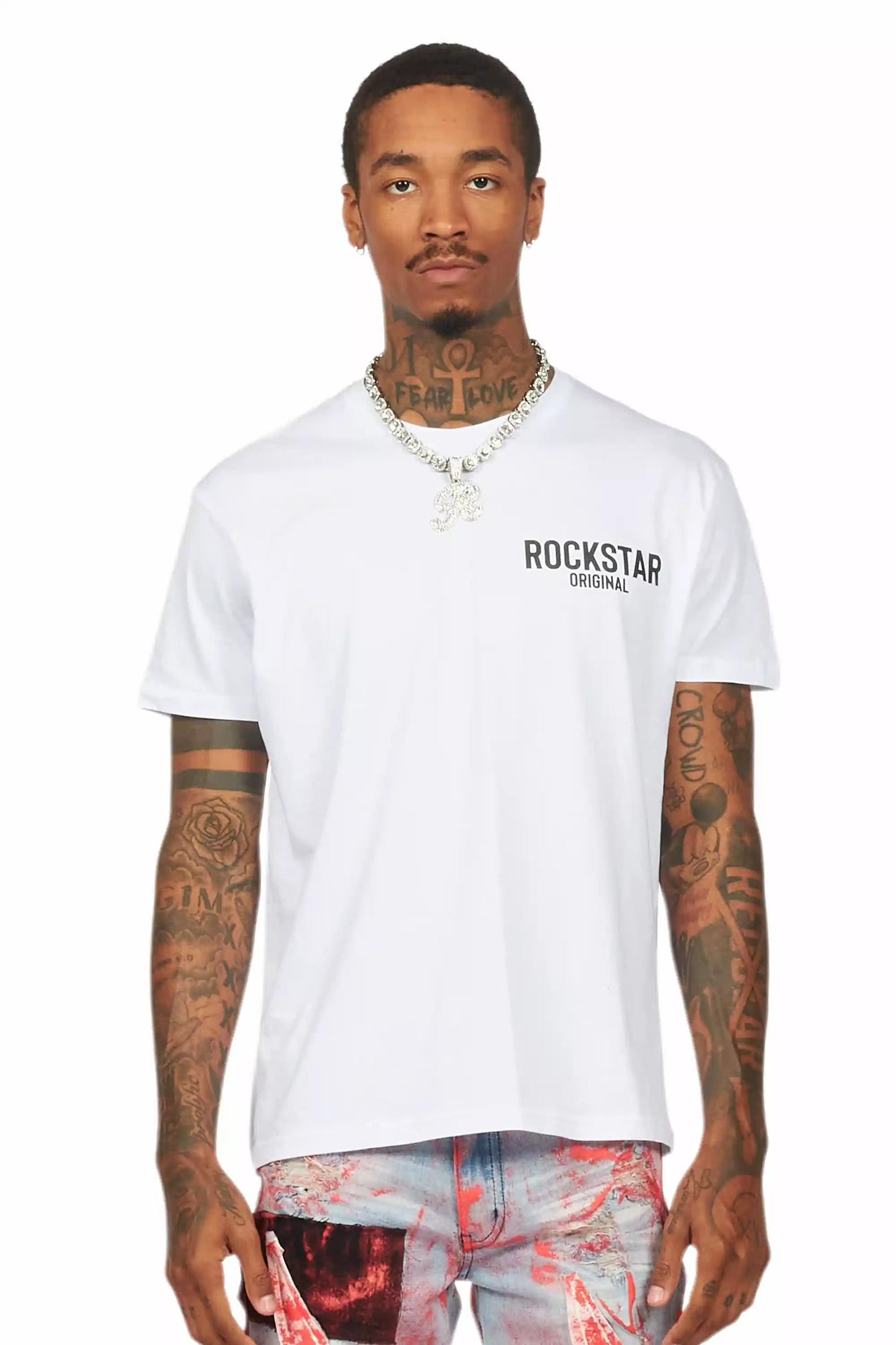 Sana White/Black Graphic T-Shirt Male Product Image