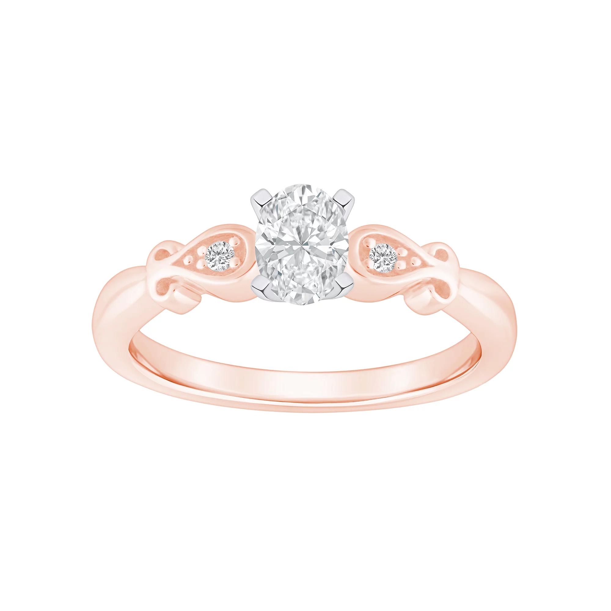 Alyson Layne 14k Gold 1/2 Carat T.W. Diamond Oval Cut Engagement Ring, Womens White Gold Product Image