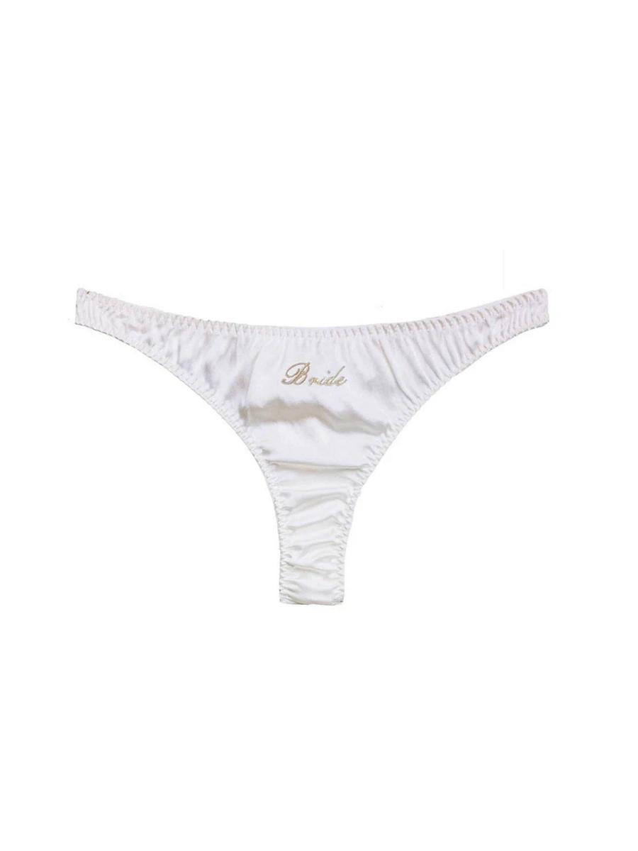 Womens Bridal Silk Luxe Thong Product Image
