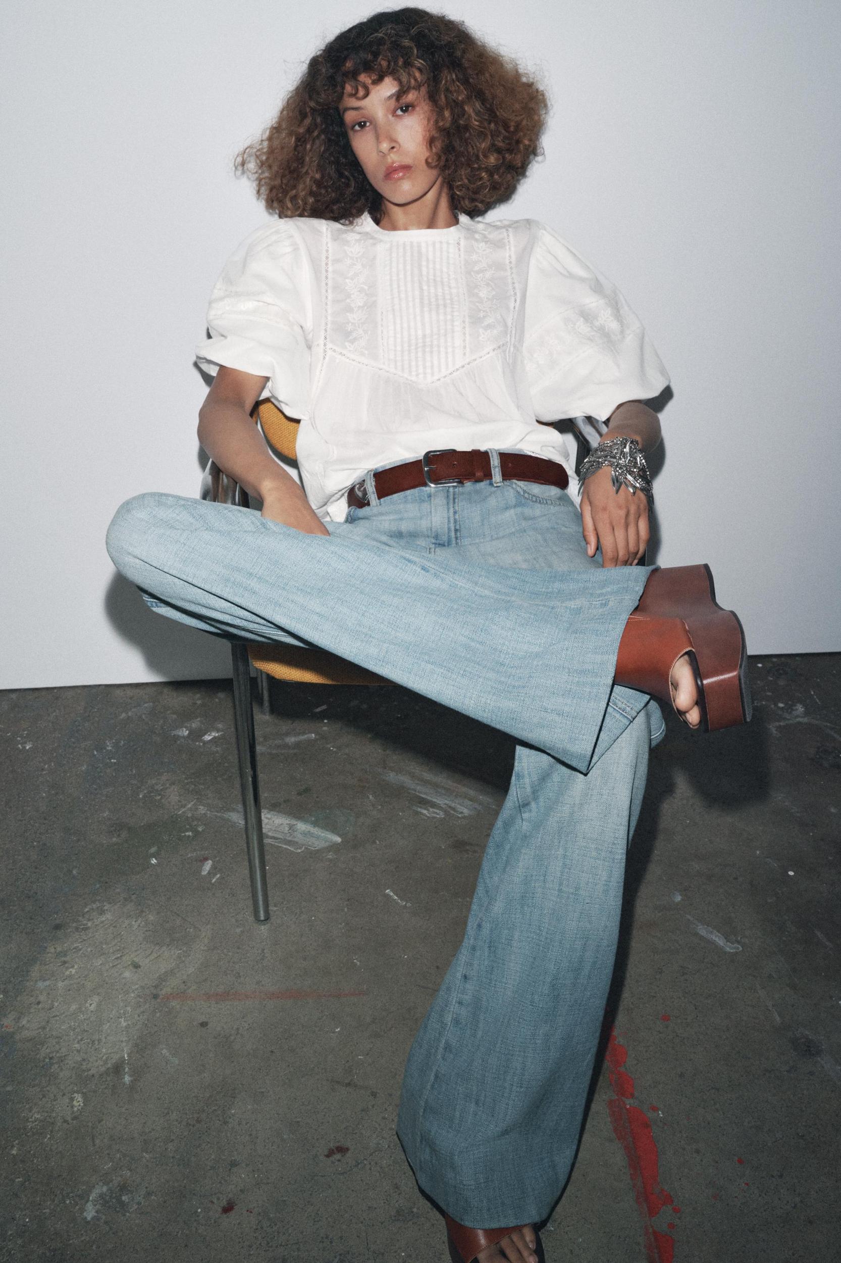 ZW COLLECTION EMBROIDERED ROMANTIC BLOUSE Product Image