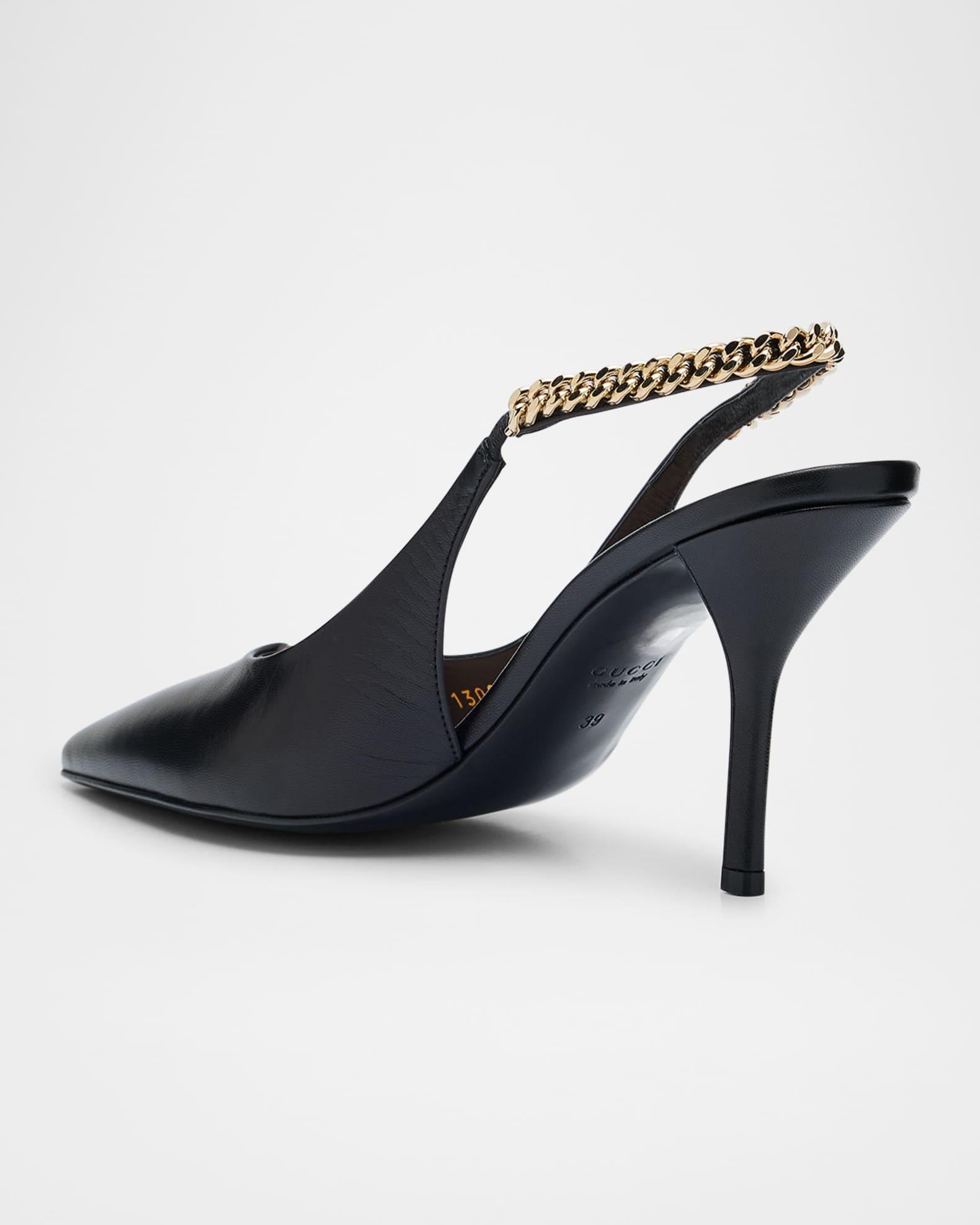 Signoria Slingback Leather Pumps Product Image