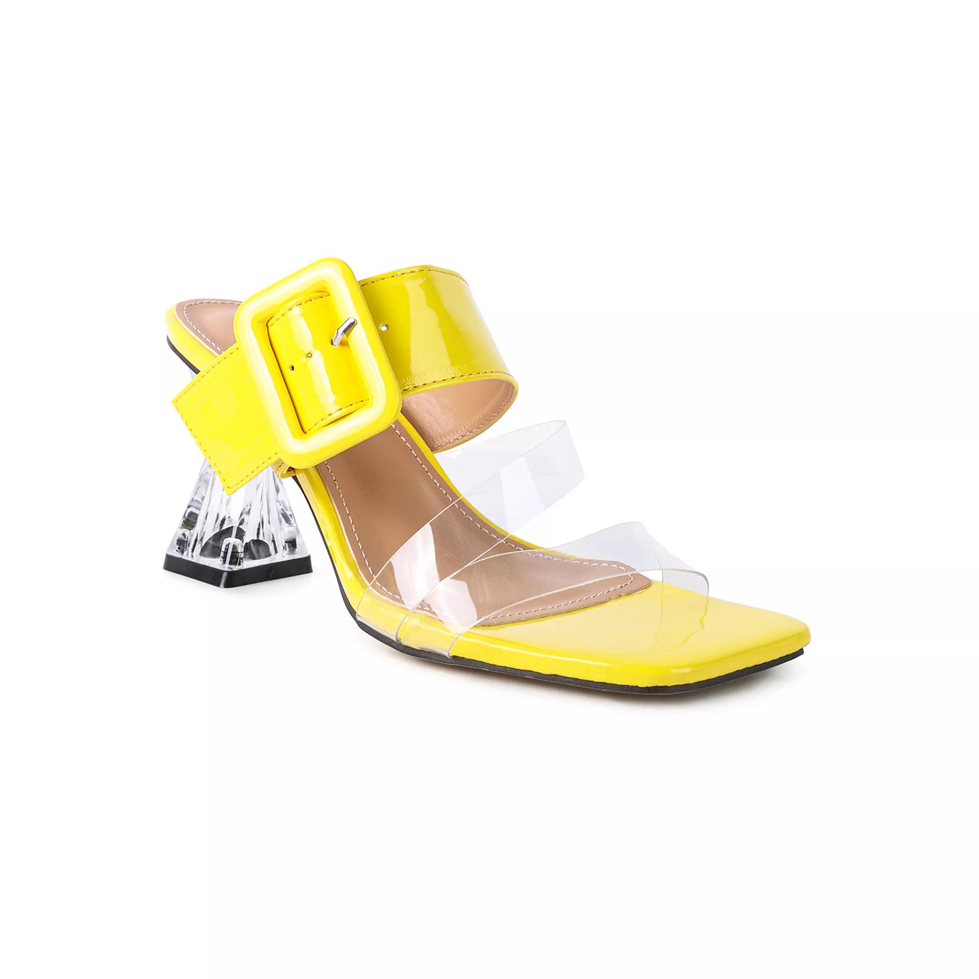 London Rag City Girl Women's Slide Buckle Sandals, Size: 9, Yellow Product Image