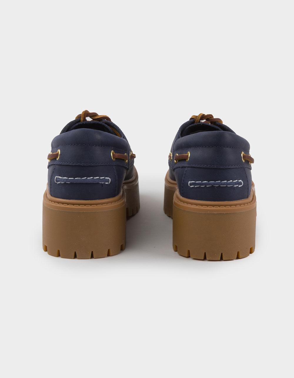 TIMBERLAND Stone Street Womens Platform Boat Shoes - NAVY Product Image