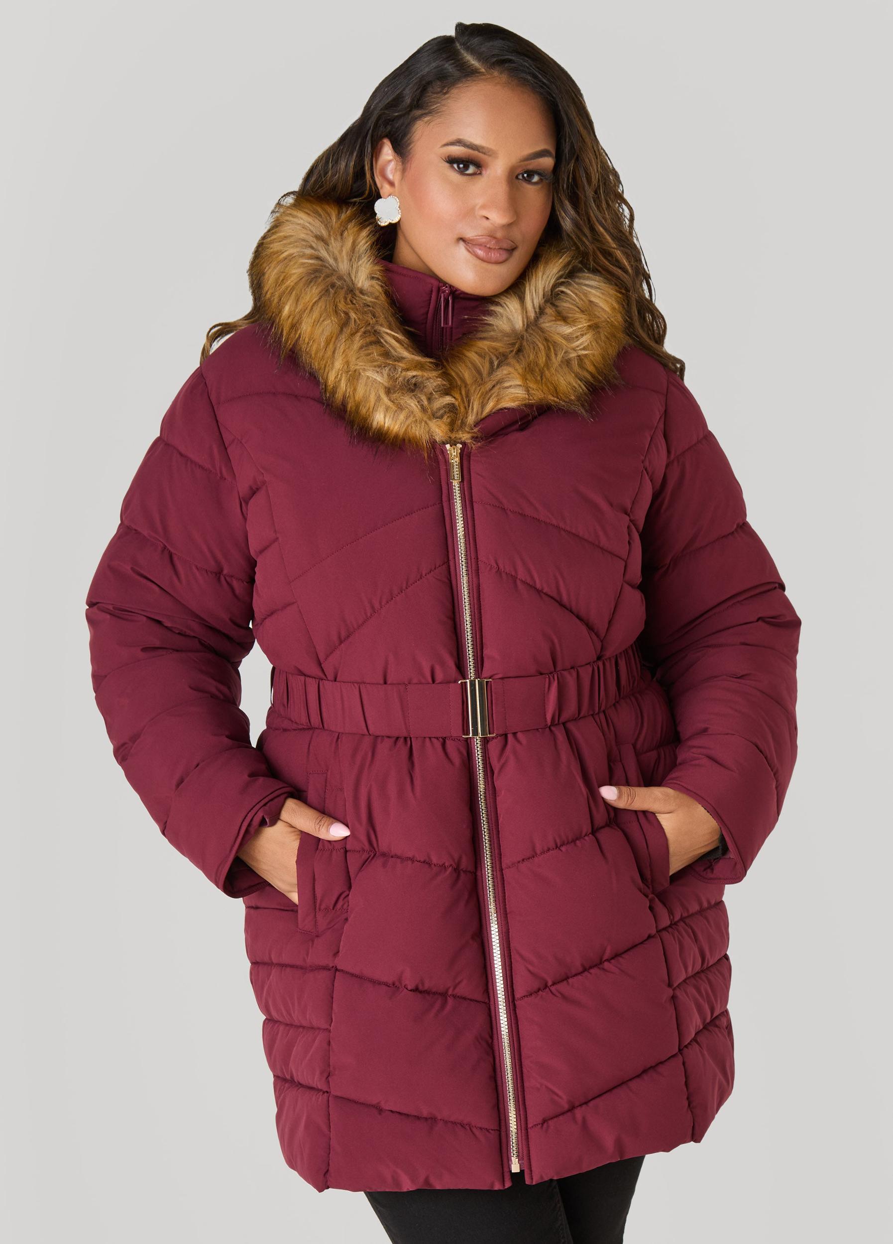 Quilted Faux Fur Trimmed Coat Product Image