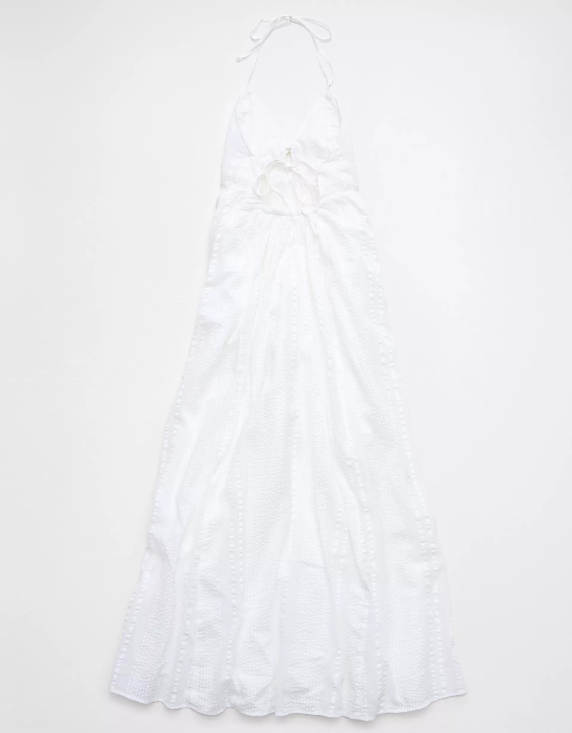 Aerie Seersucker Halter Maxi Dress Product Image