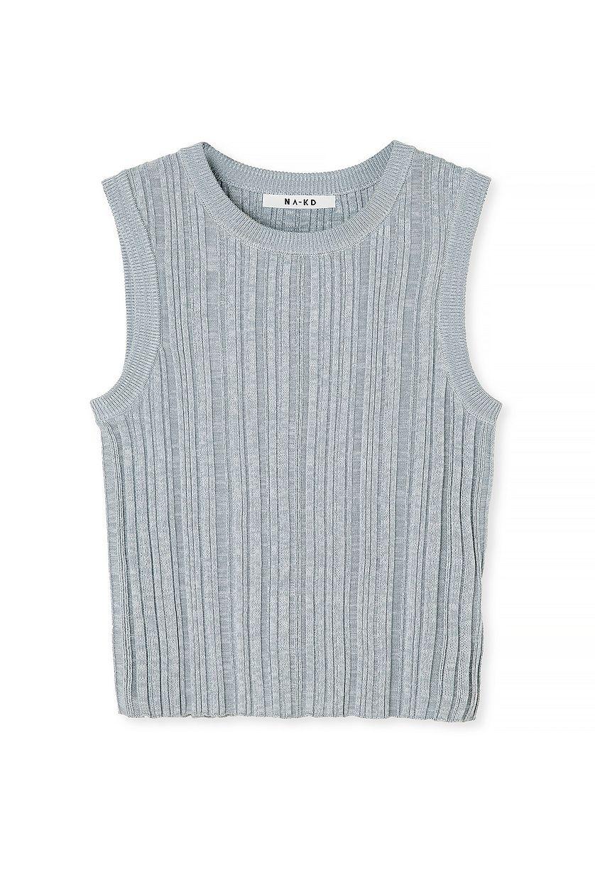 Knitted Ribbed Sleeveless Top Product Image