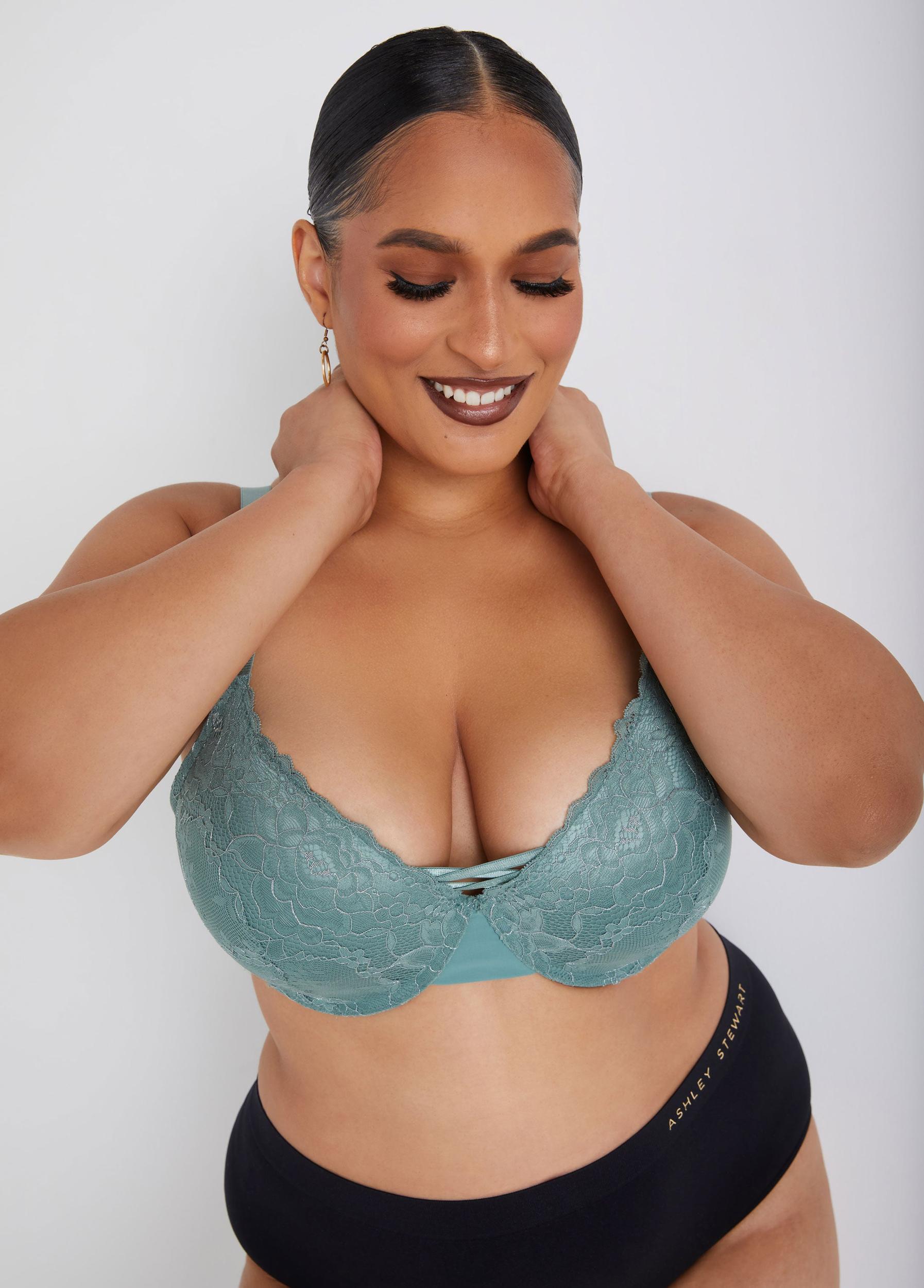 Lattice And Lace Underwire Bra Product Image