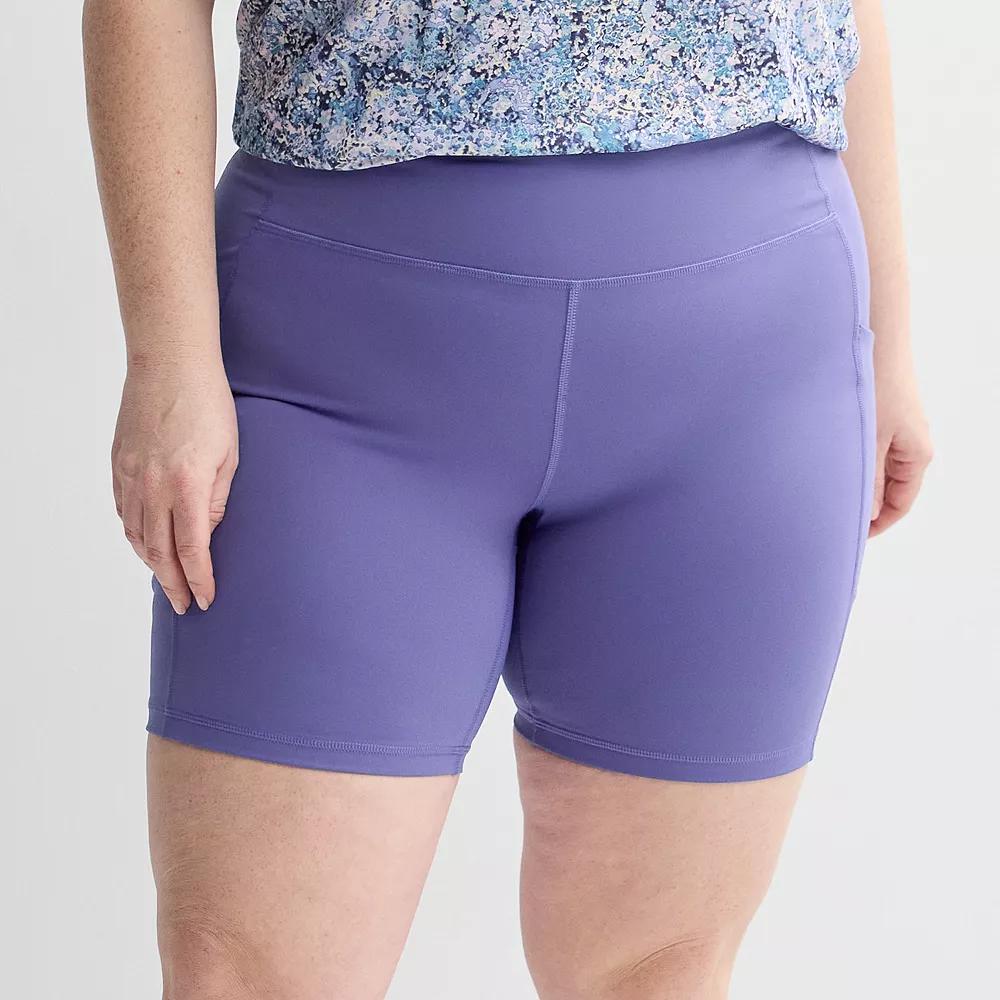 Plus Size Tek Gear® Ultrastretch 7-in. Bike Shorts, Women's, Size: 4XL, Peyton Purple Product Image