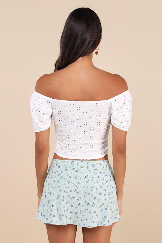 Mckenna Mint Green Floral Low-Rise Micro Mini Skirt Product Image