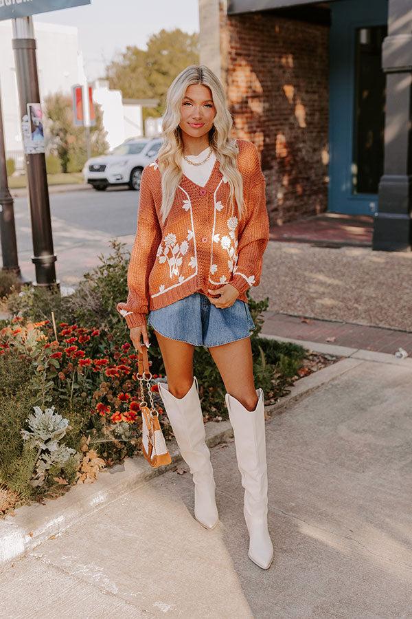 Autumn Charm Floral Embroidered Cardigan Product Image