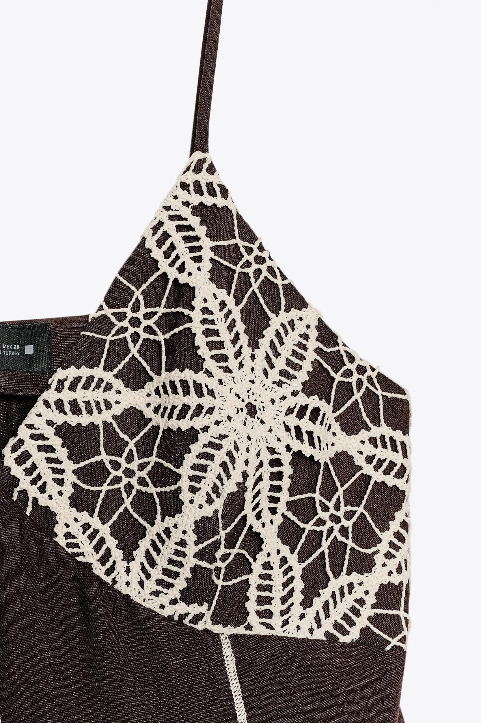 EMBROIDERED STRAPPY MIDI DRESS Product Image