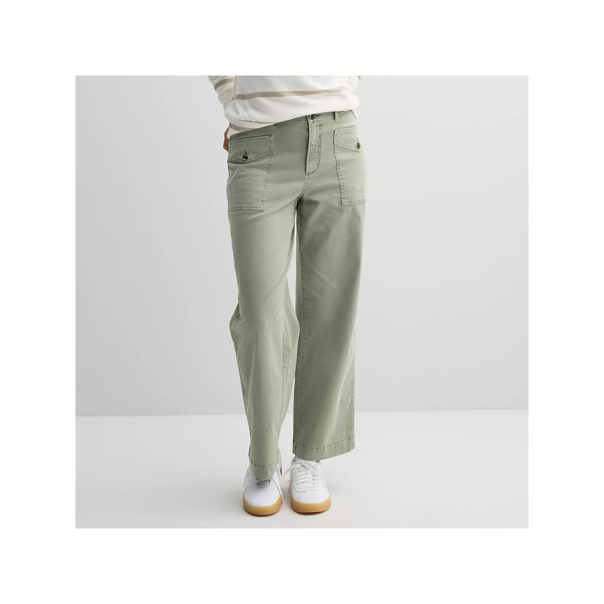 Women's Sonoma Goods For Life® Femme Patch Pocket Pants, Size: Large, Madri Green Product Image