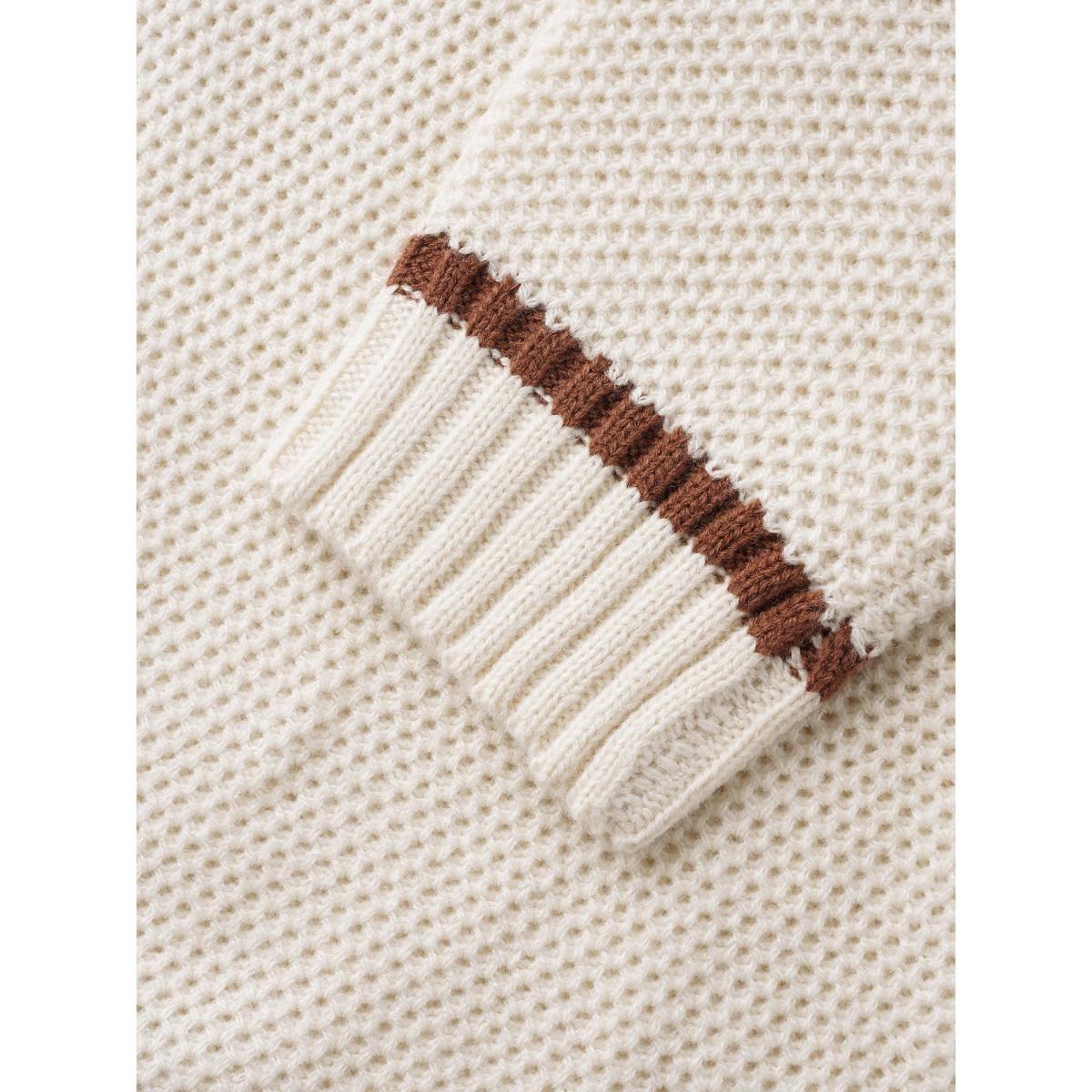 Plus Size Crochet Floral Patch Pocket Drop Shoulder Cardigan Beige Women Casual Loose Long Sleeve Everyday Cardigans BloomChic 14-16/1X Product Image