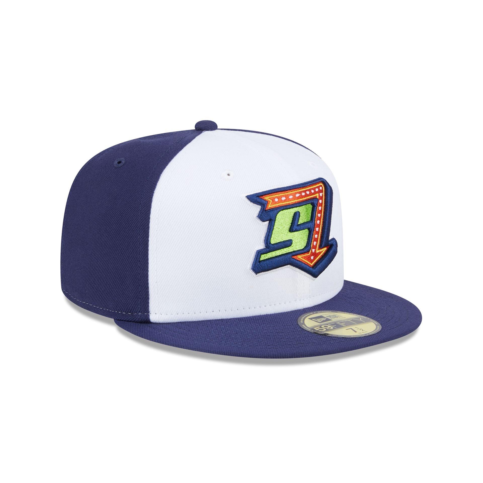 Myrtle Beach Pelicans Theme Night Navy Sidepatch59FIFTY Fitted Hat Male Product Image