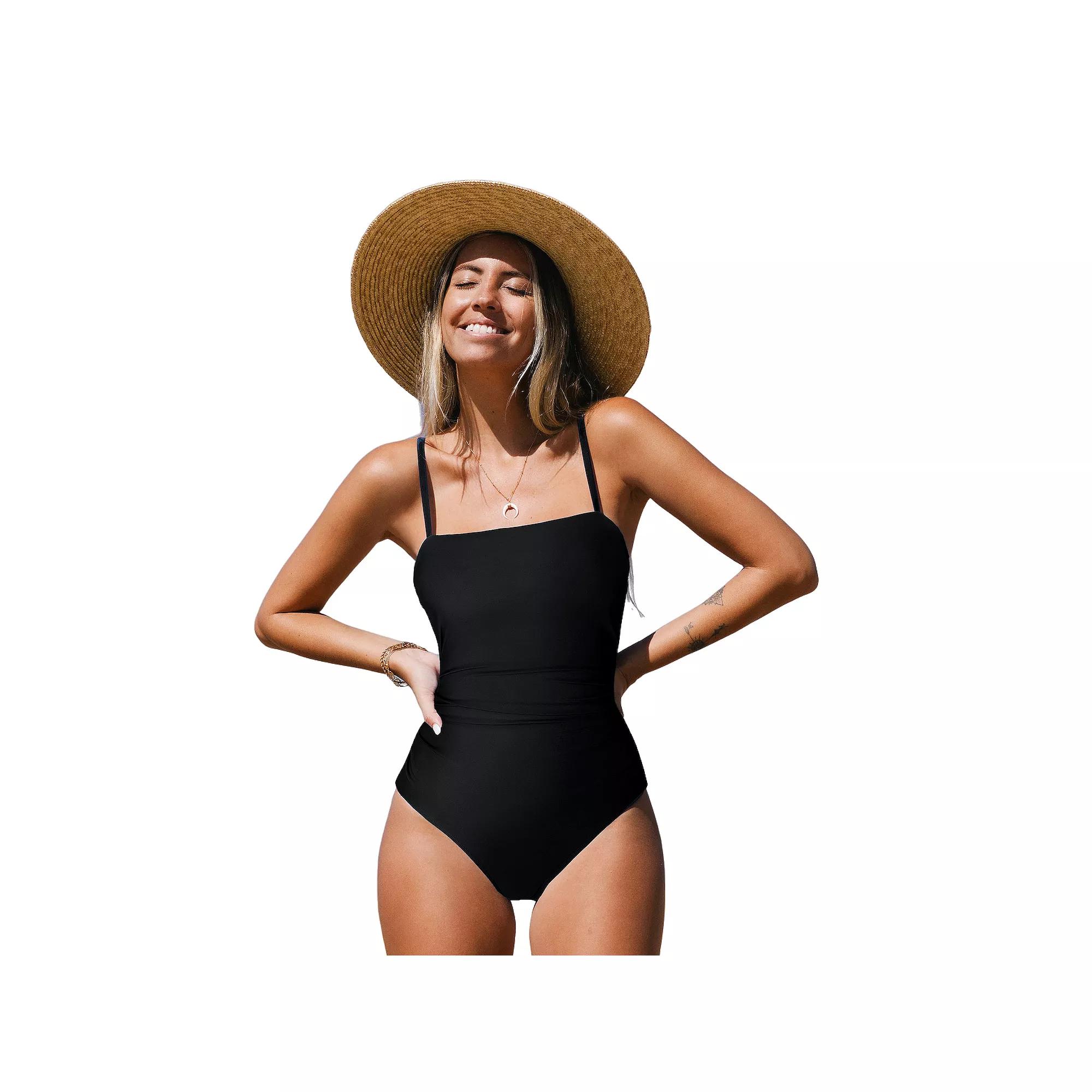 Women's Cupshe Sandy Shirred Strappy Cutout One Piece Swimsuit,  Product Image