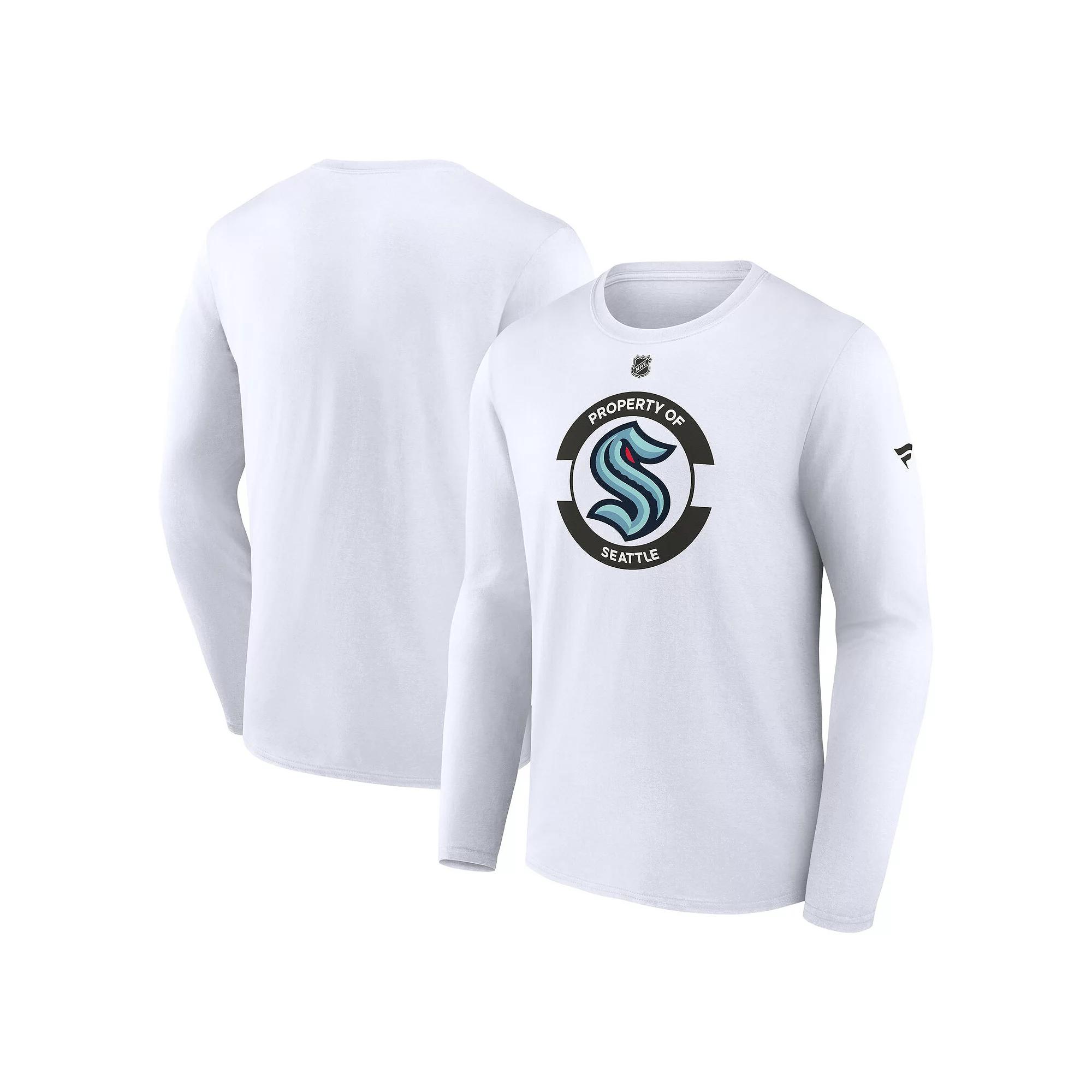 Men's Fanatics White Seattle Kraken Authentic Pro Core Secondary Long Sleeve T-Shirt, Size: Medium, Krk White Product Image