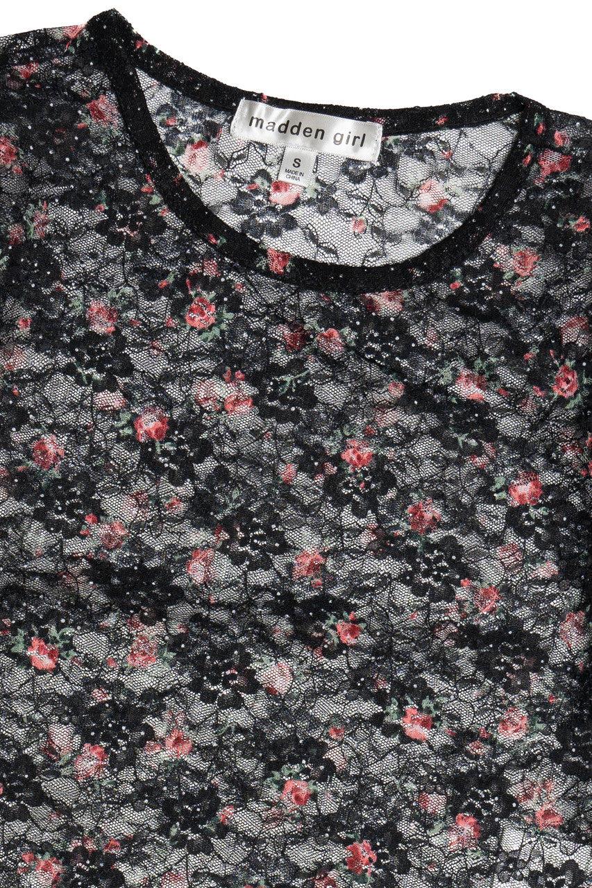 Floral Printed Lace Top Product Image