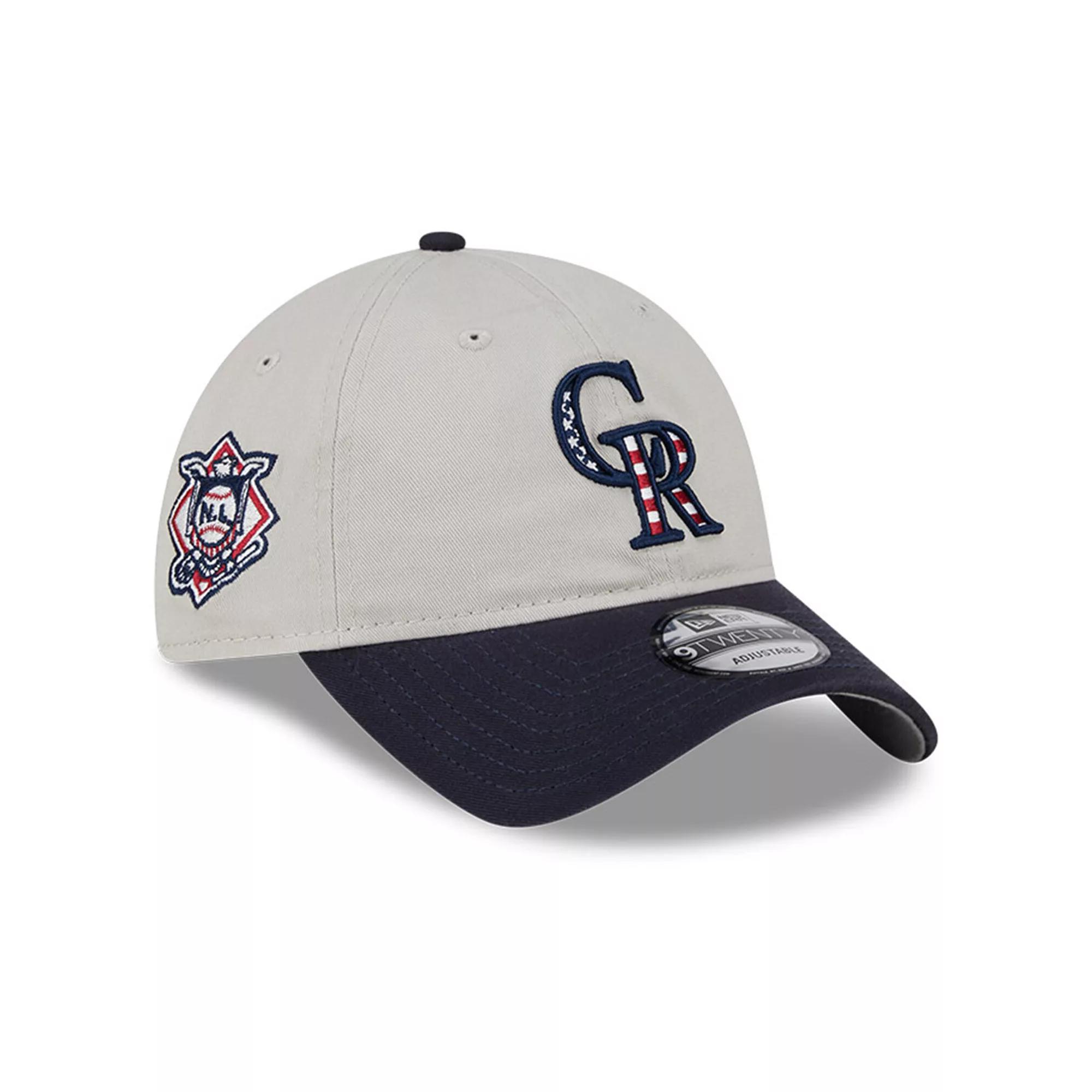 Men's New Era  Khaki/Black Colorado Rockies 2024 Fourth of July 9TWENTY Adjustable Hat, Beig K Product Image