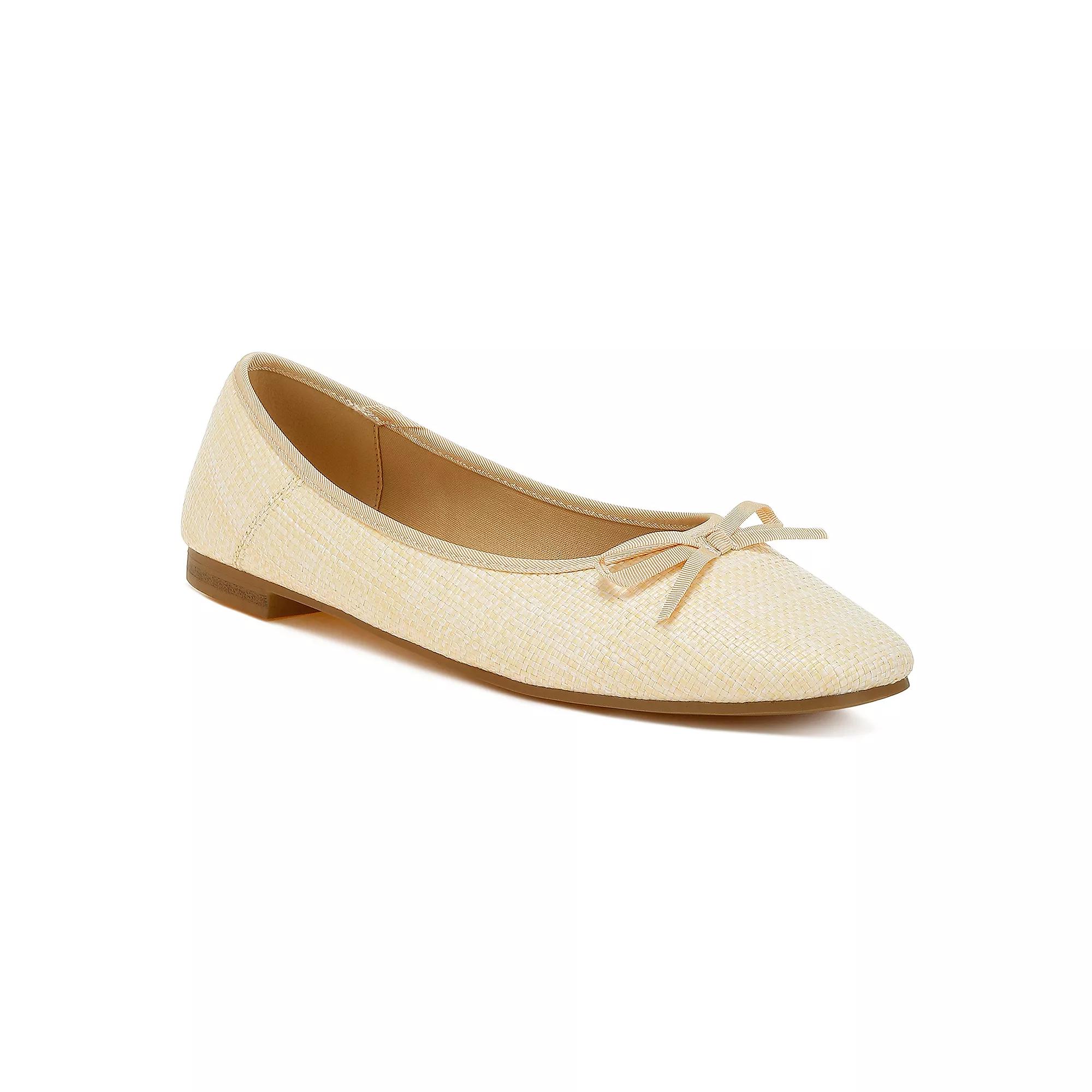 Rag & Co Paper Rings Women's Raffia Ballet Flats, Size: 7, Natural Product Image