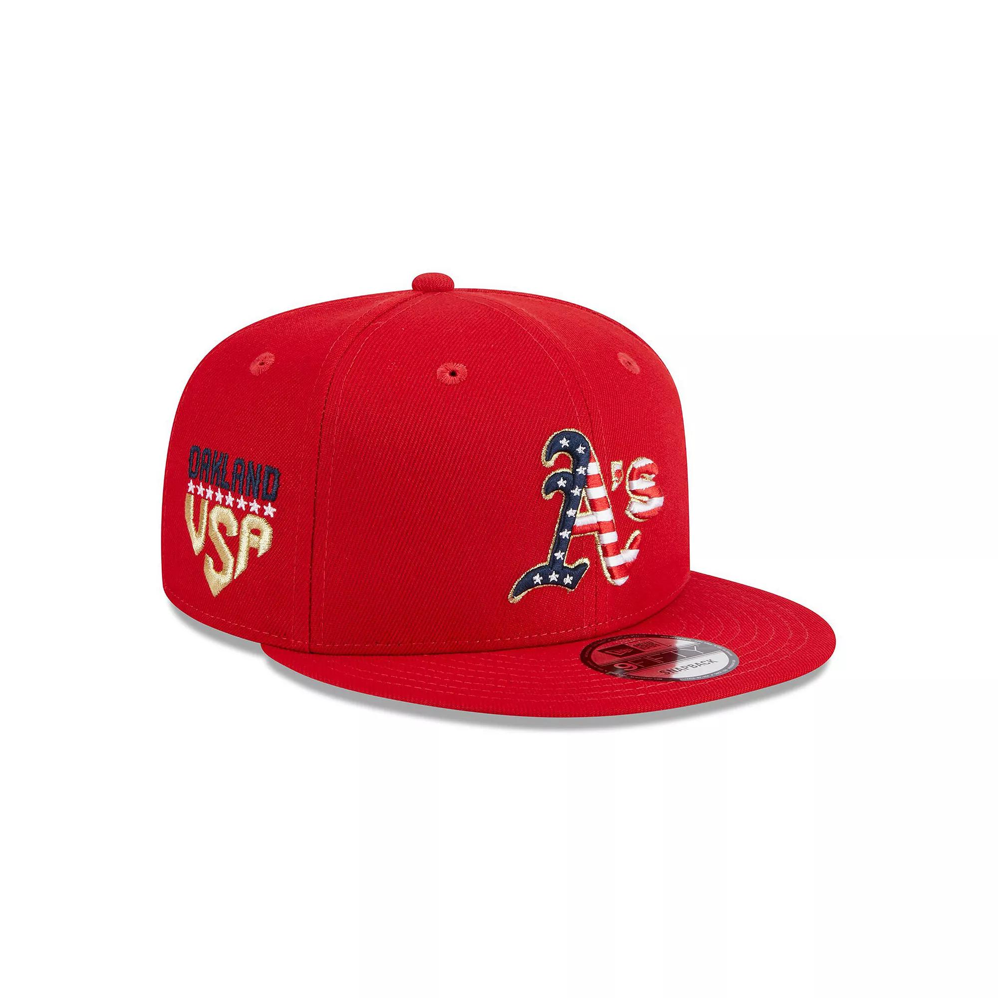Men's New Era  Red Oakland Athletics 2023 Fourth of July 9FIFTY Snapback Adjustable Hat Product Image
