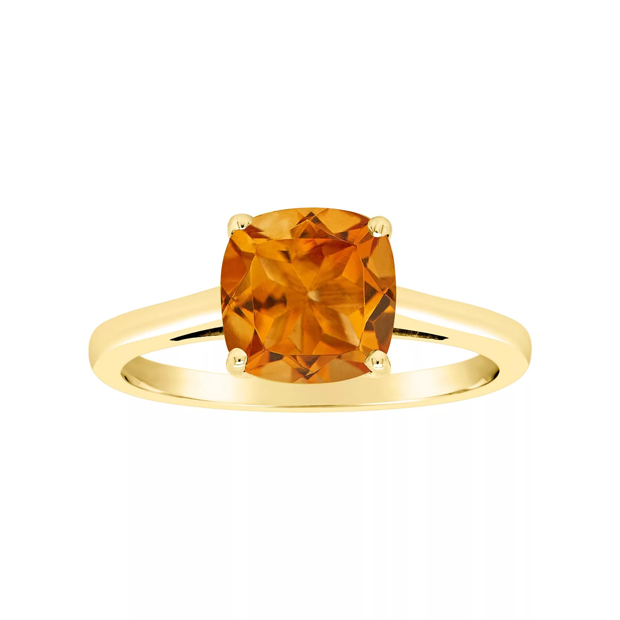 Alyson Layne 14k Gold Cushion Citrine Solitaire Ring, Women's, Size: 10, 14k White Gold Product Image