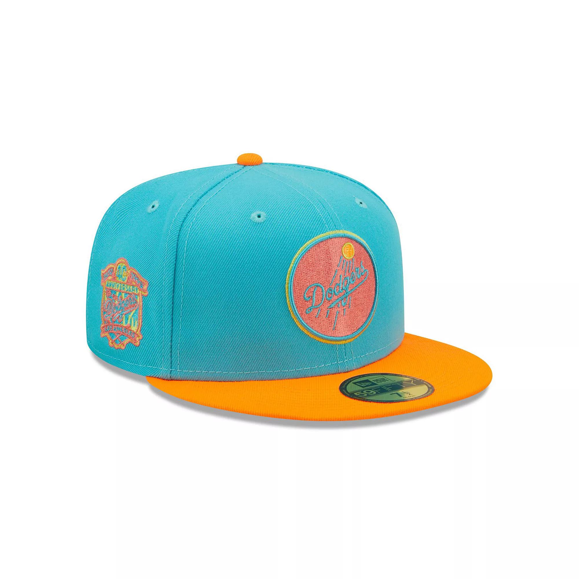 Men's New Era Blue/Orange Los Angeles Dodgers Vice Highlighter 59FIFTY Fitted Hat,  Product Image
