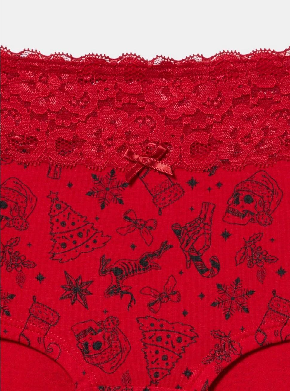 Cotton Mid-Rise Lace Trim Boyshort Panty Product Image