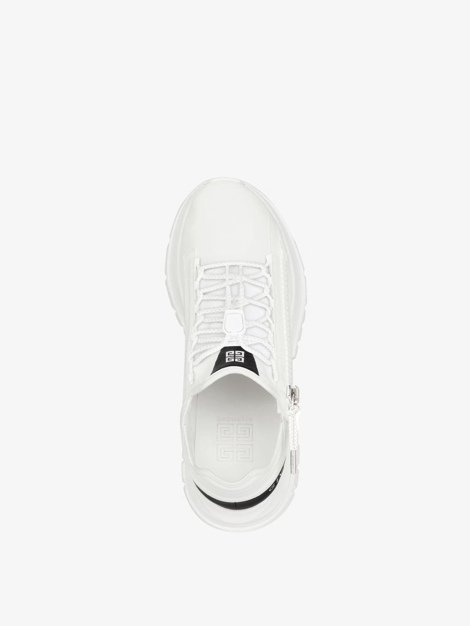 GIVENCHY Spectre Runner Leather Sneakers With 4g Side Zip Detail In White Product Image