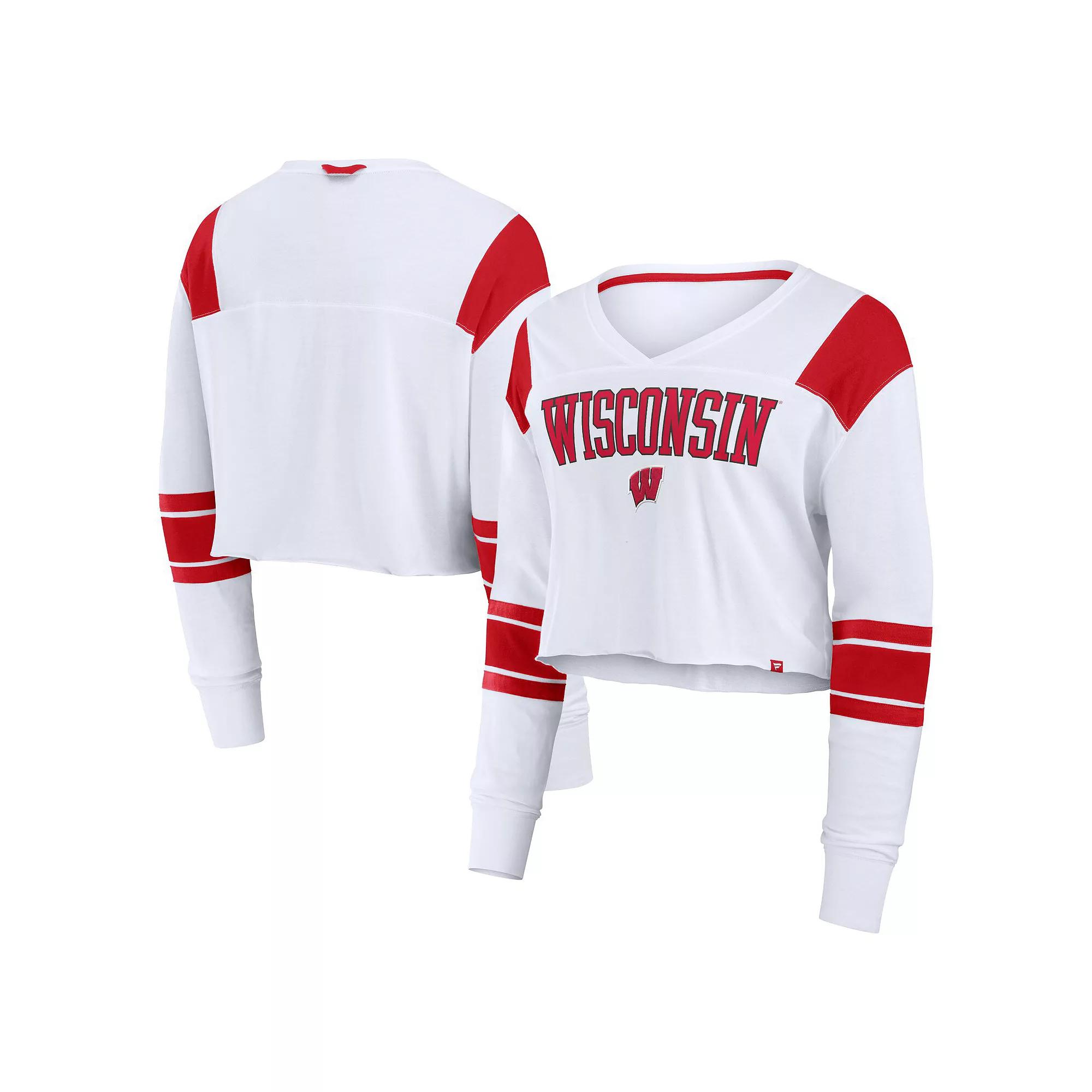 Women's Fanatics White St. Louis Cardinals Stretch Cropped Fashion Long Sleeve T-Shirt,  Product Image