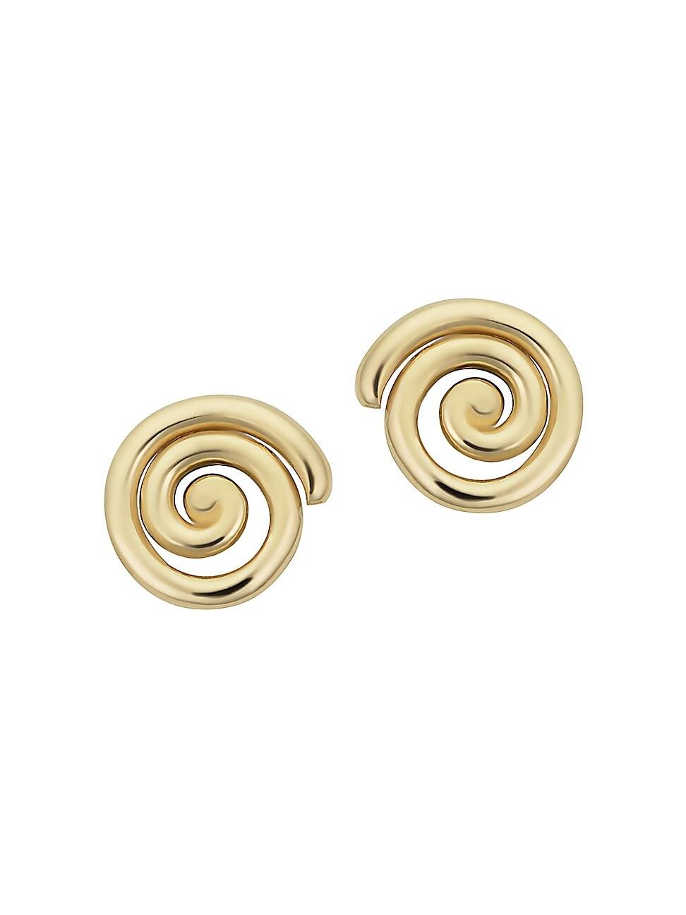 Womens 14K Yellow Gold Da Vinci Round Studs Product Image