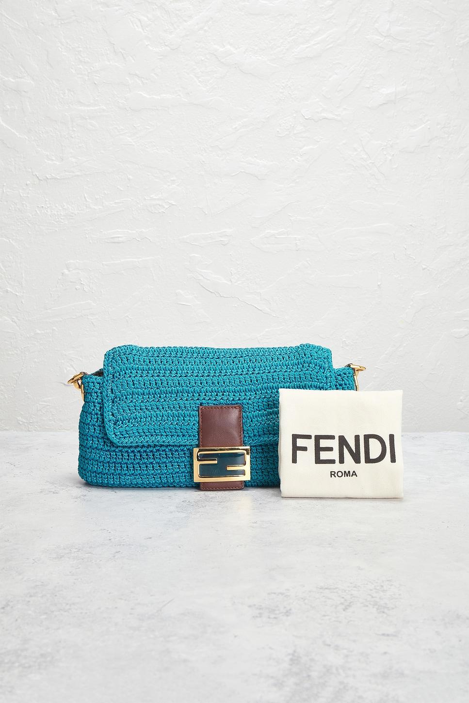 Fendi Raffia Crochet Baguette Shoulder Bag FWRD Renew Product Image