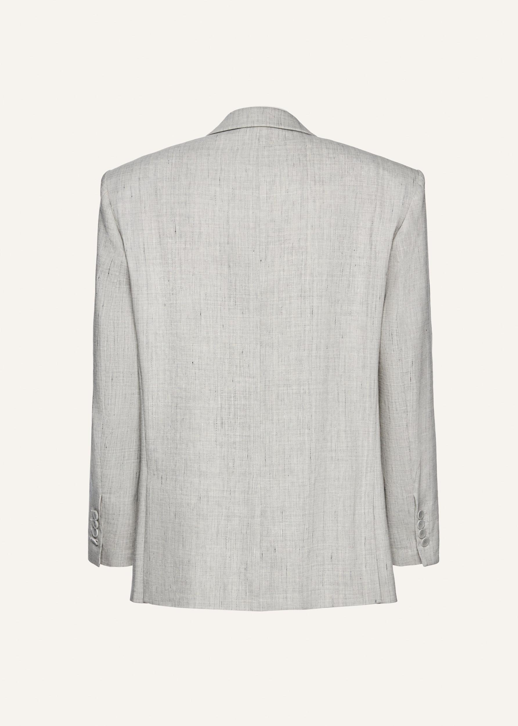 Classic oversized linen blend blazer in grey Product Image